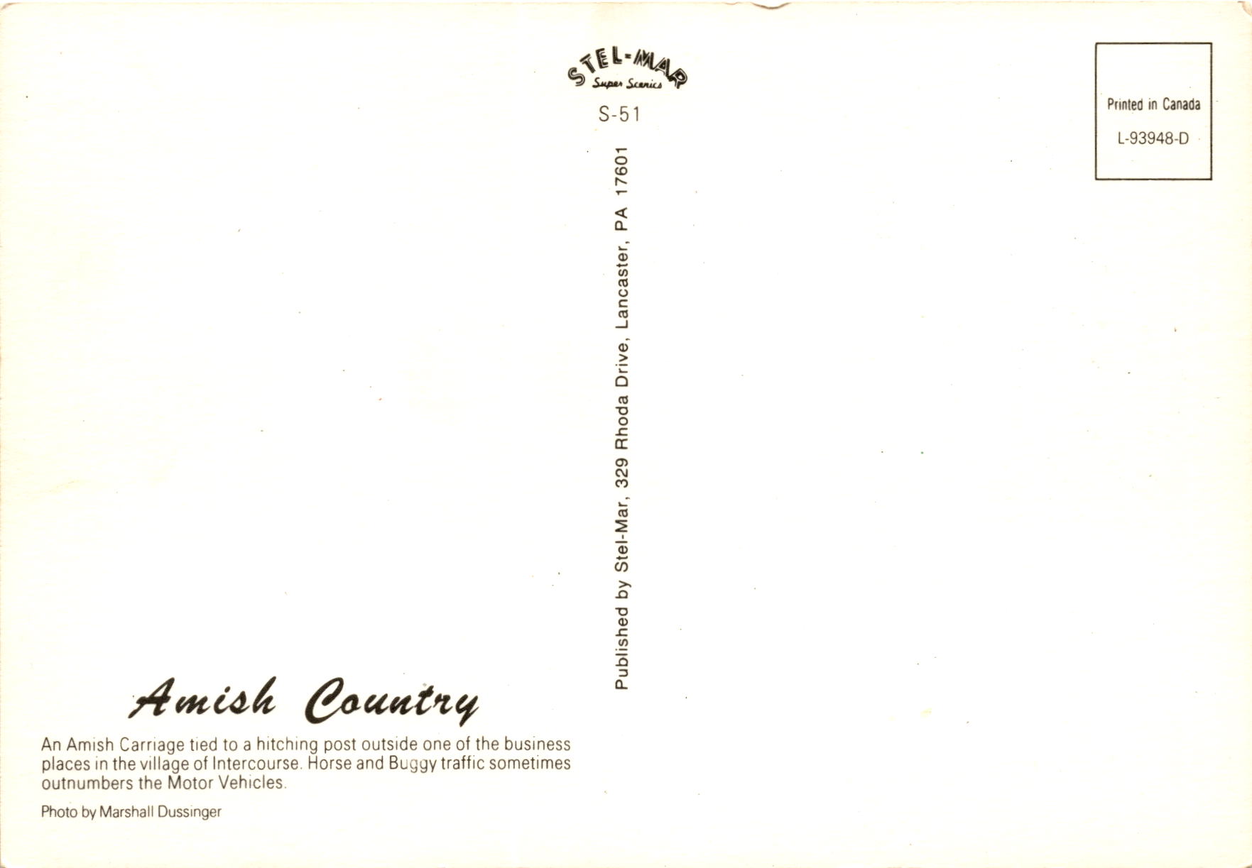 Back of Postcard