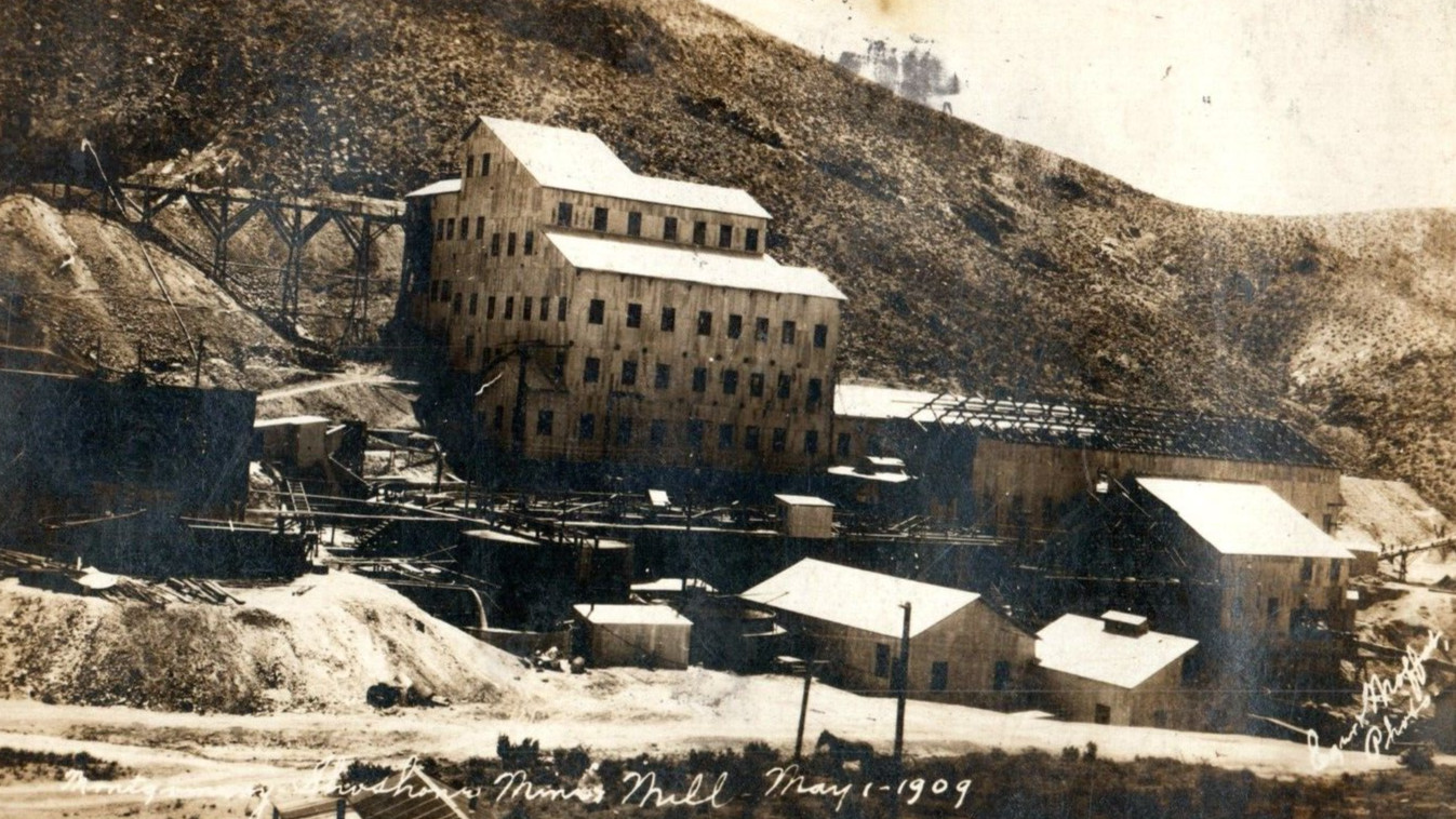 Rhyolite Nevada Montgomery Shoshone Gold Mine Charles Schwab 1909 Real Photo Postcard