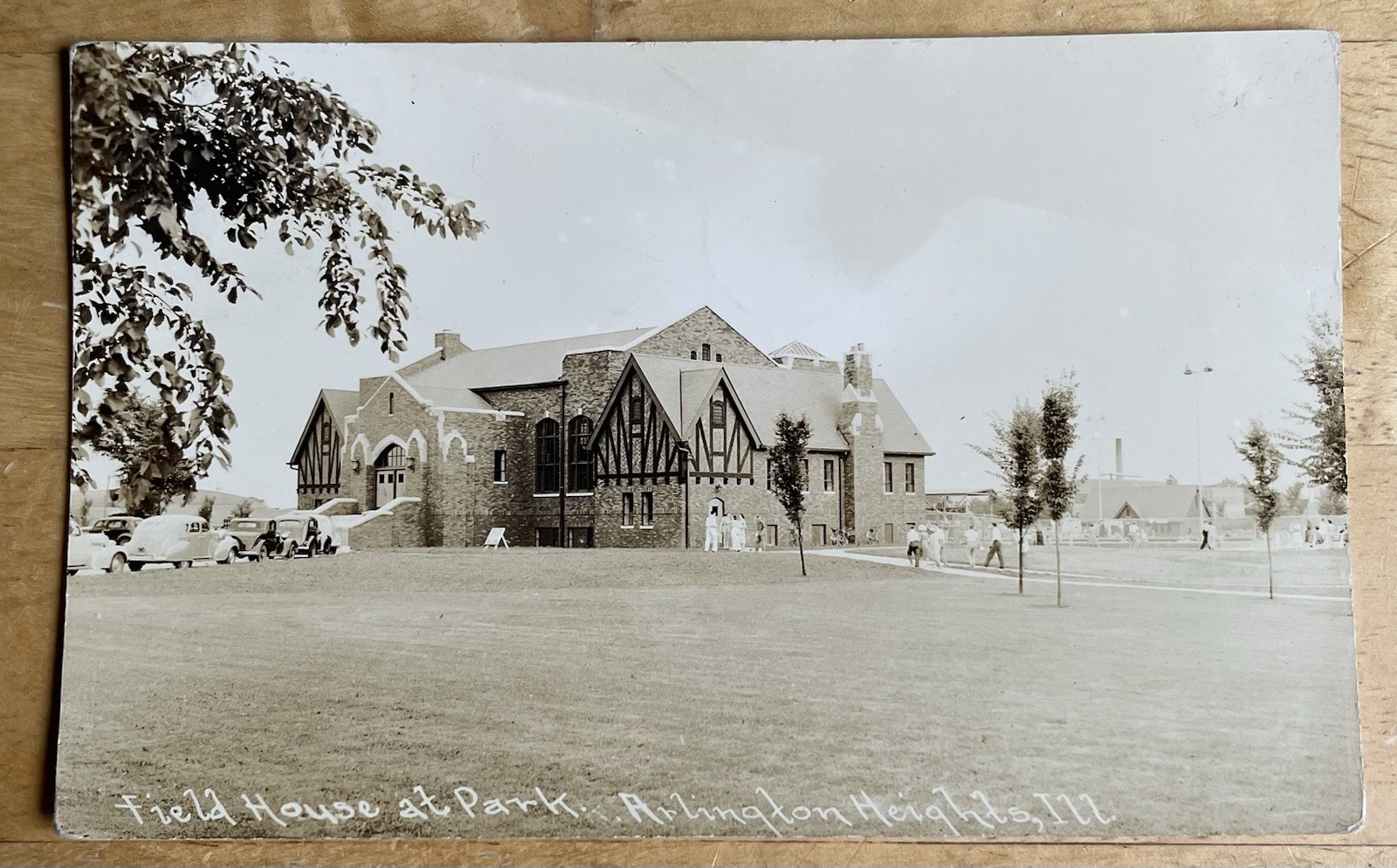 Arlington Heights Illinois Cook County Field House At Park Real Photo Postcard