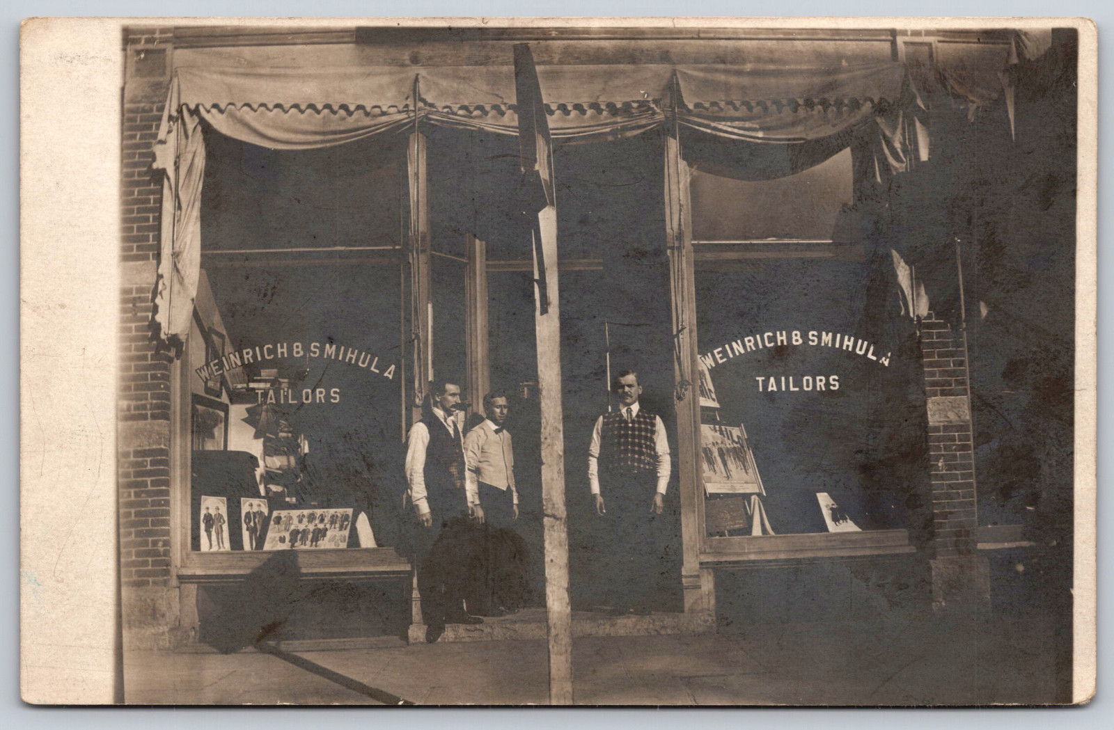 Loveland Colorado Heinrich & Smihula Tailors 1904 Real Photo Postcard