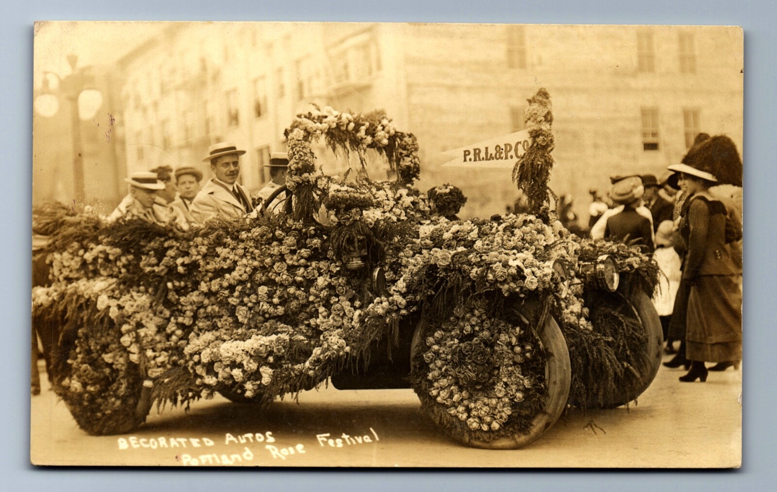 Portland Railway, Light Power Co Car Rose Festival 1911 Real Photo Postcard