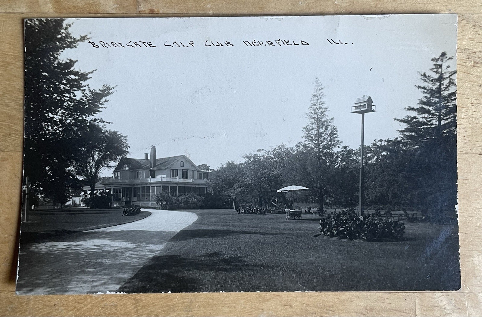 Deerfield Illinois Lake County Briergate Golf Club 1928 Real Photo Postcard