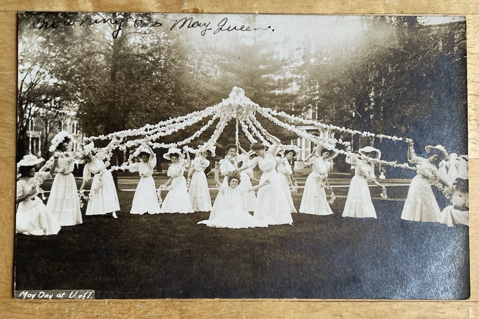 University of Illinois at Urbana Illinois May Day Fete Strauch Real Photo Postcard