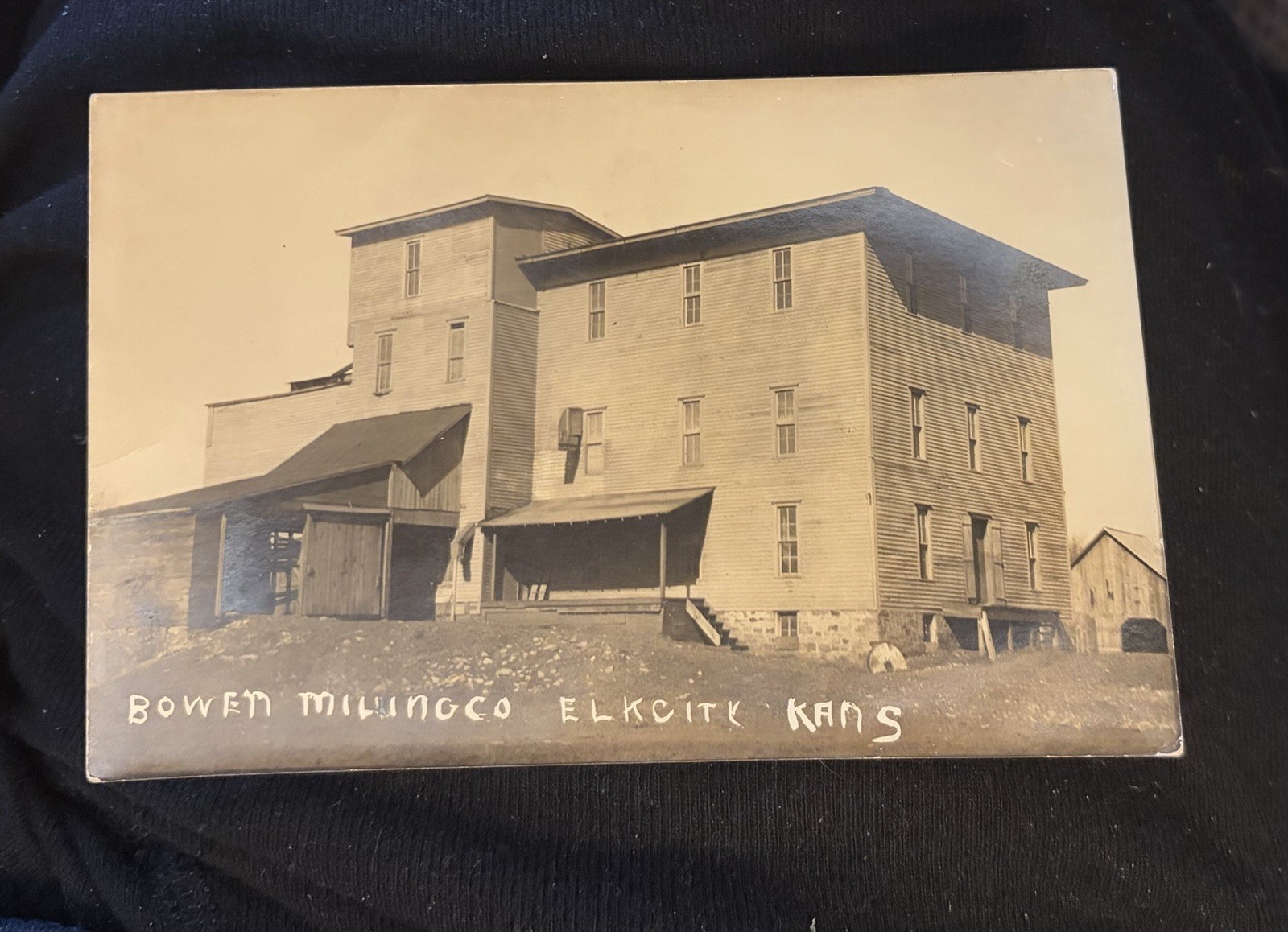 Elk City Kansas The Bowen Milling Company Early 1900s Real Photo Postcard