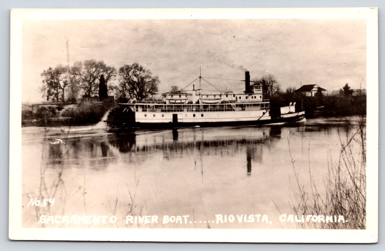 Rio Vista California Sacramento River Boat 1932 Real Photo Postcard