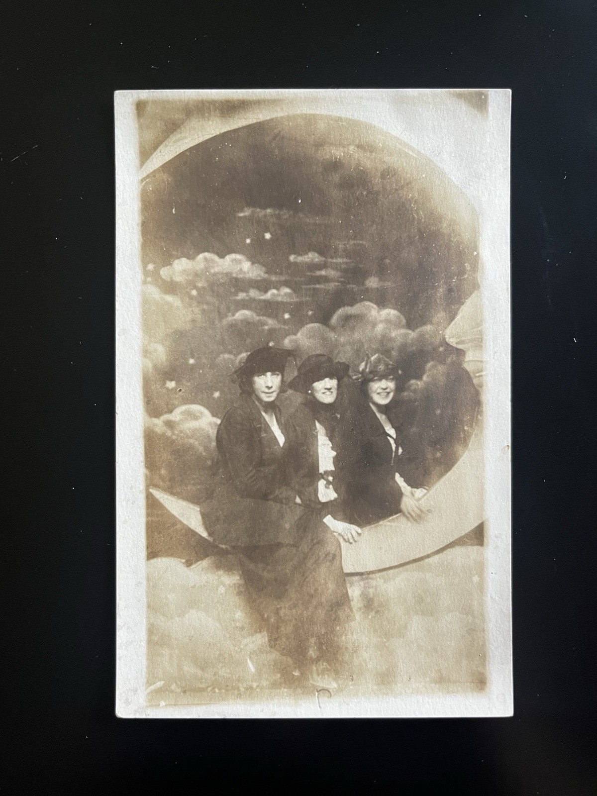 Paper Moon Ladies Hats Real Photo Postcard