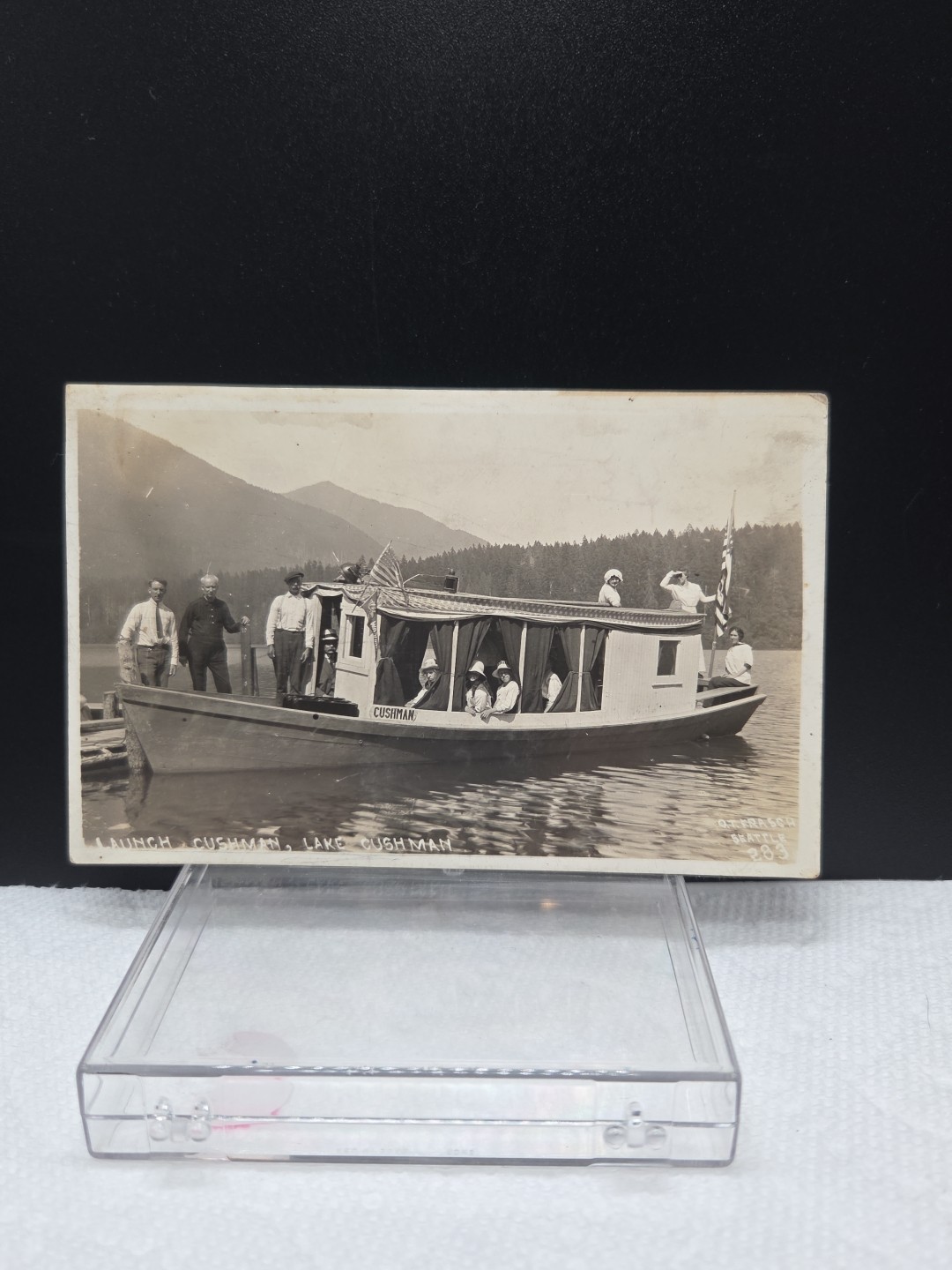 Teddy Roosevelt Lake Cushman Boat Launch O.T. Frasch Seattle Real Photo Postcard