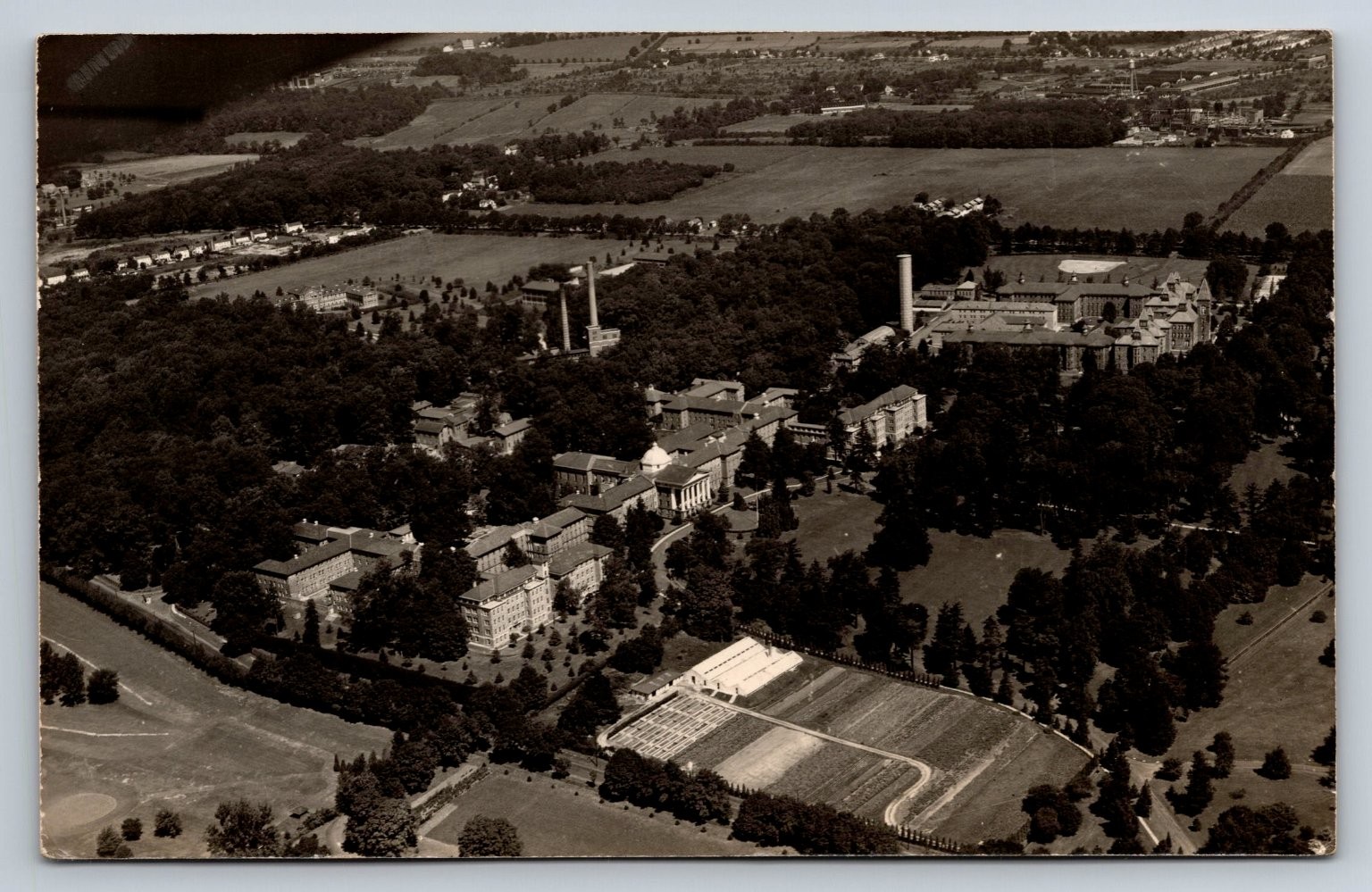 Trenton New Jersey State Hospital Insane Asylum Aerial View Real Photo Postcard