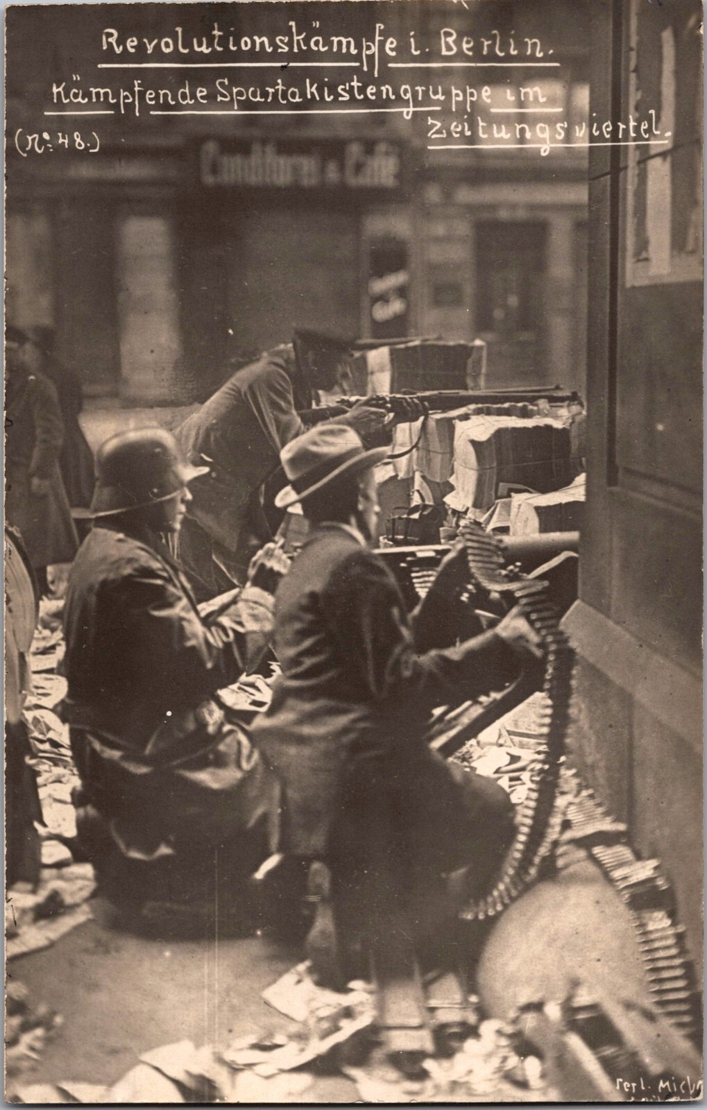 Berlin Germany Communist Revolution Spartacist Gunners 1919 Real Photo Postcard