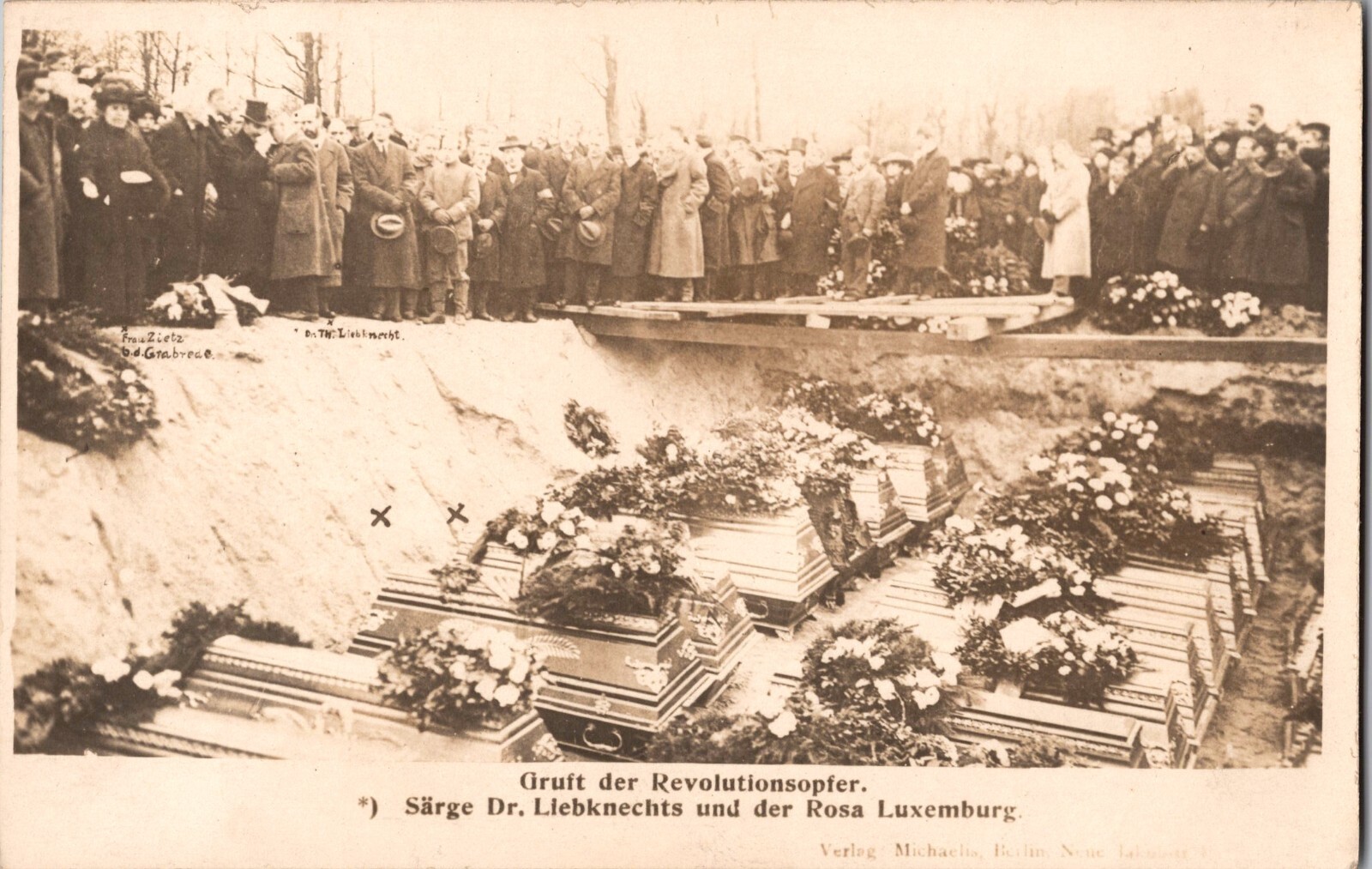 Germany Communist Leaders Funeral Rosa Luxembourg 1919 Real Photo Postcard