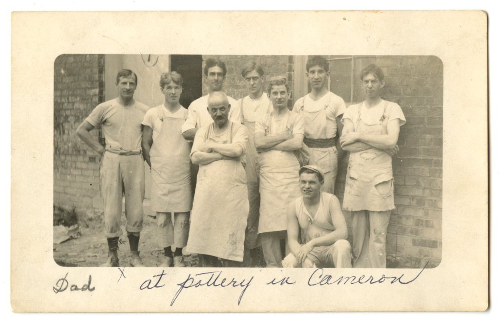 West Virginia or Pennsylvania Cameron Pottery Workers Occupational Real Photo Postcard