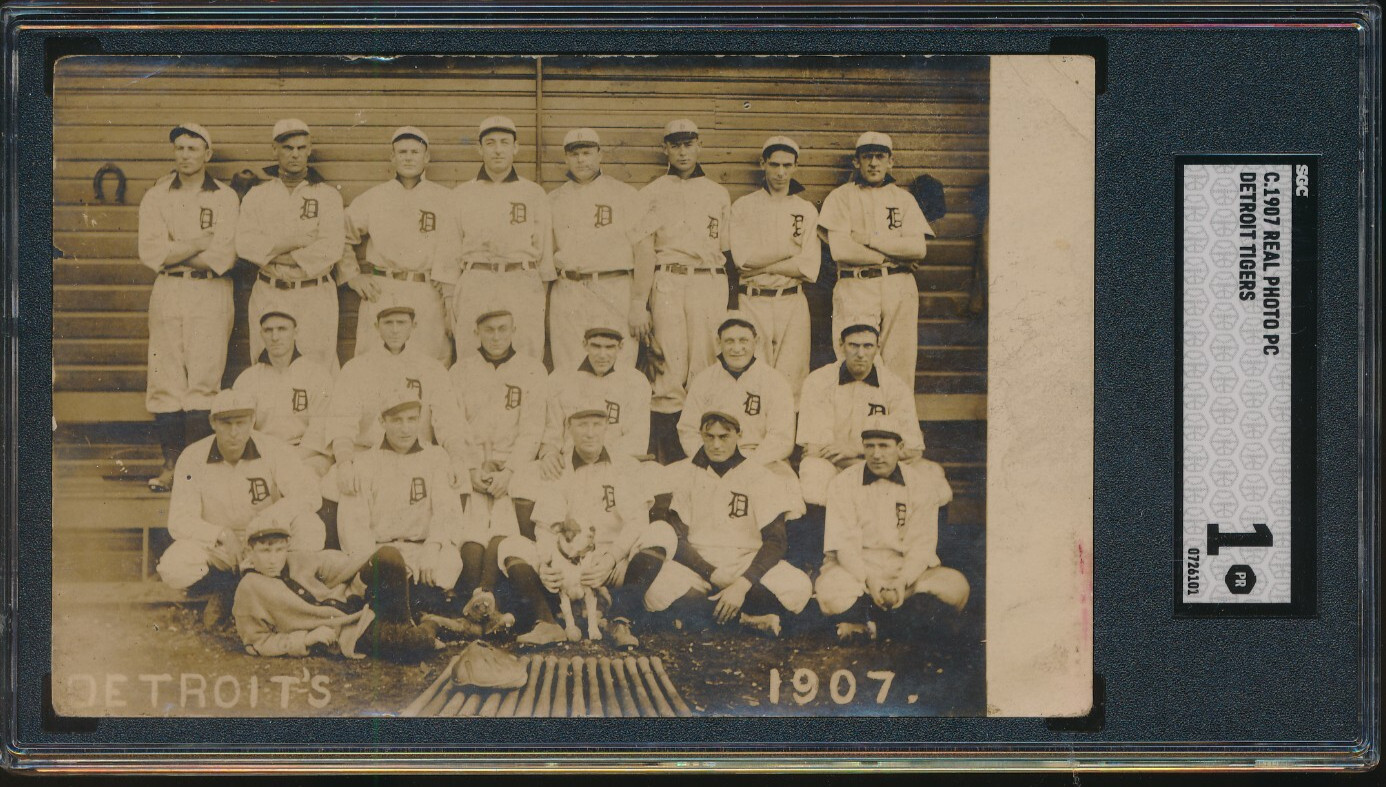 Detroit Tigers Ty Cobb Rookie 1907 Real Photo Postcard