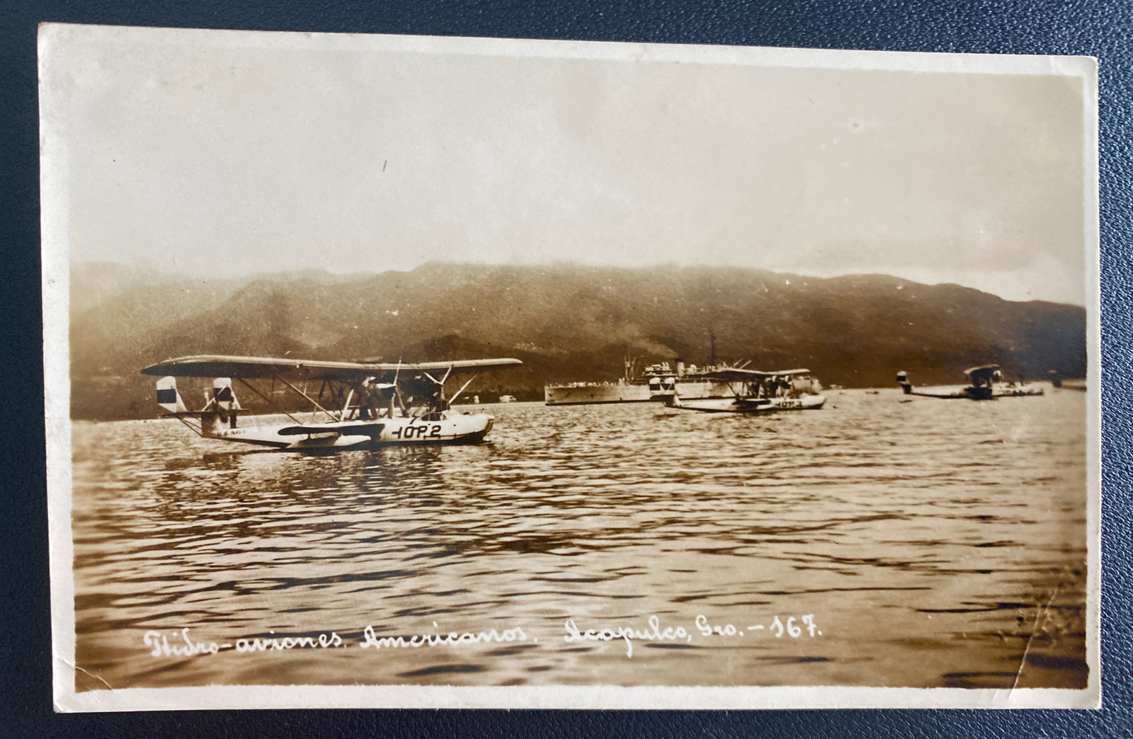 Acapulco Mexico Flying Boats Real Picture Postcard