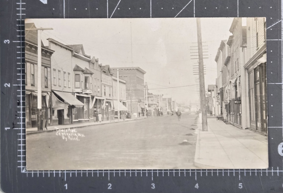 Centralia Washington Comey Avenue Street Scene Real Photo Postcard