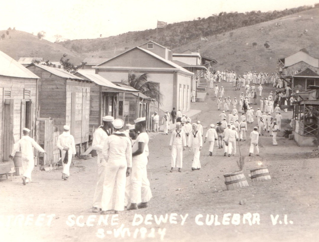 Culebra Puerto Rico African American Navy Sailors Dewey Real Photo Postcard