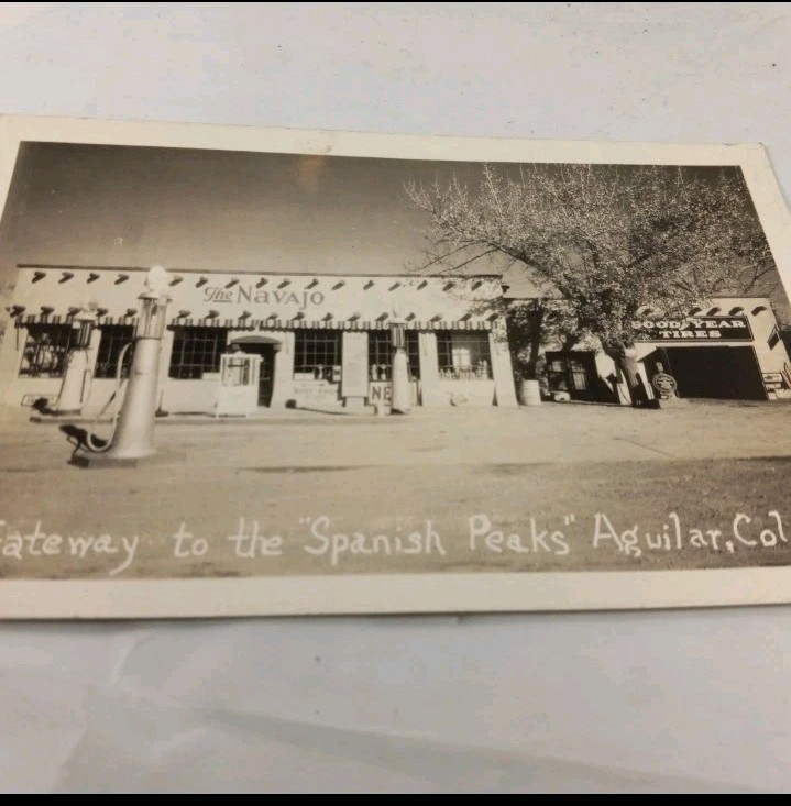 Aguilar Colorado Spanish Peaks Good Year Tires 1938 Real Photo Postcard
