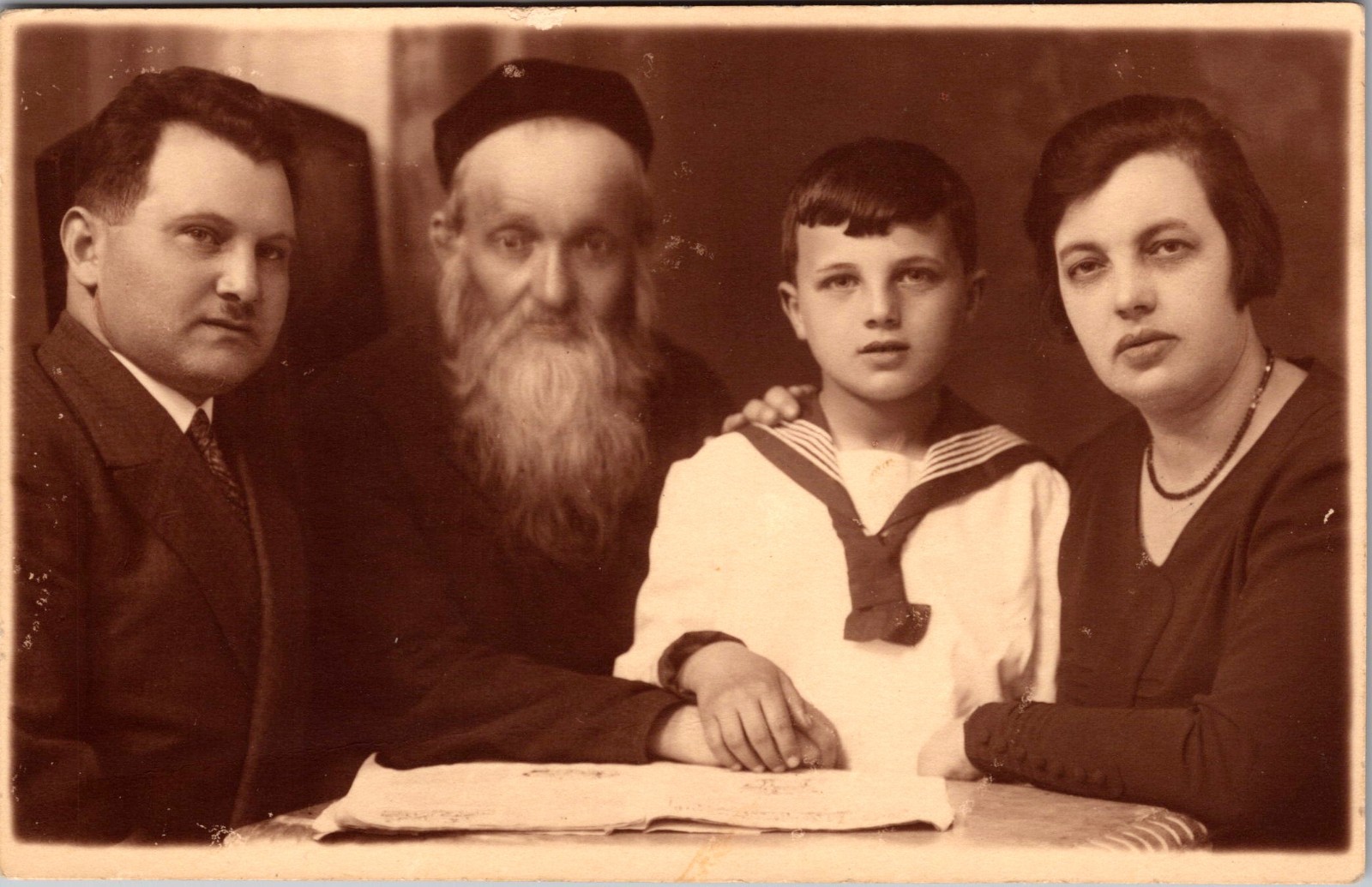 Israel Judaica Jewish Family Portrait Real Photo Postcard