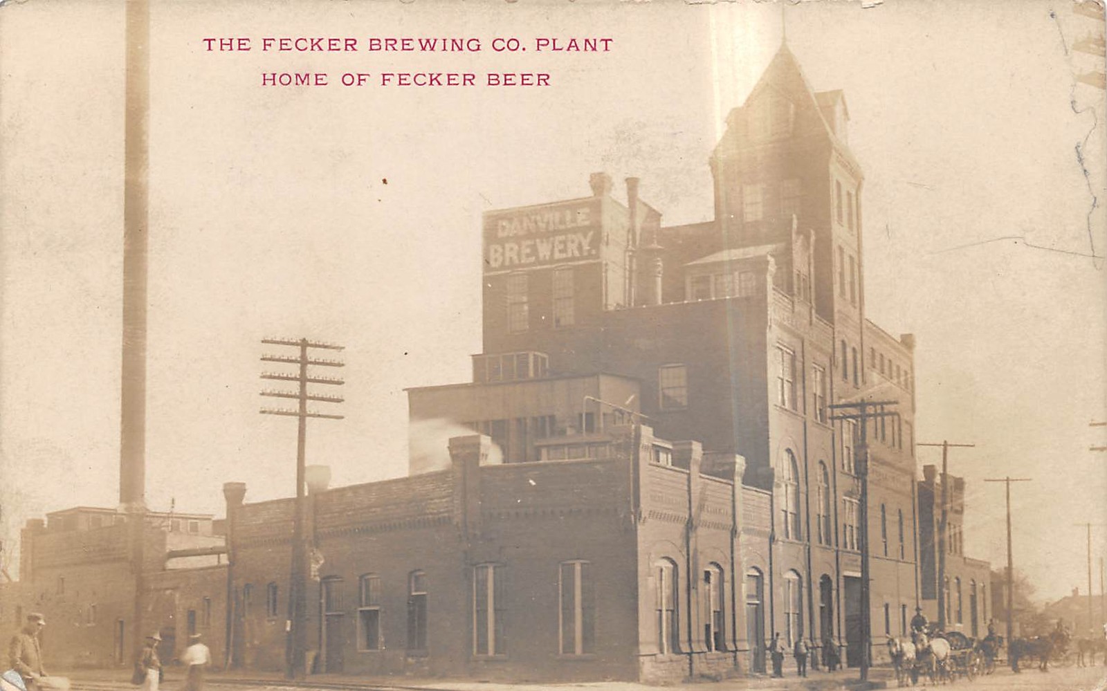 Danville Illinois Fecker Brewing Company Brewery Factory Real Photo Postcard