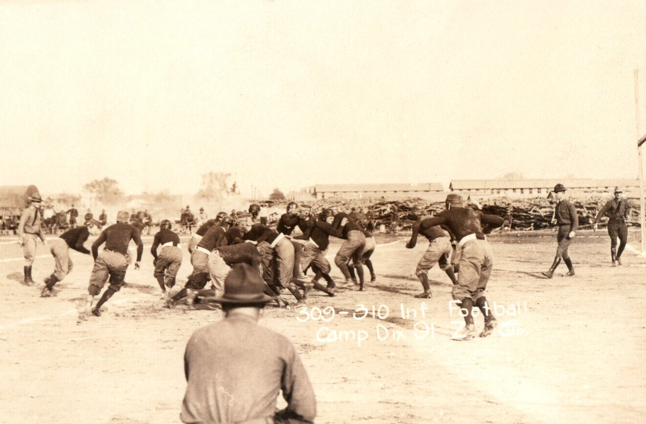 Army Football Game World War 1 Real Photo Postcard