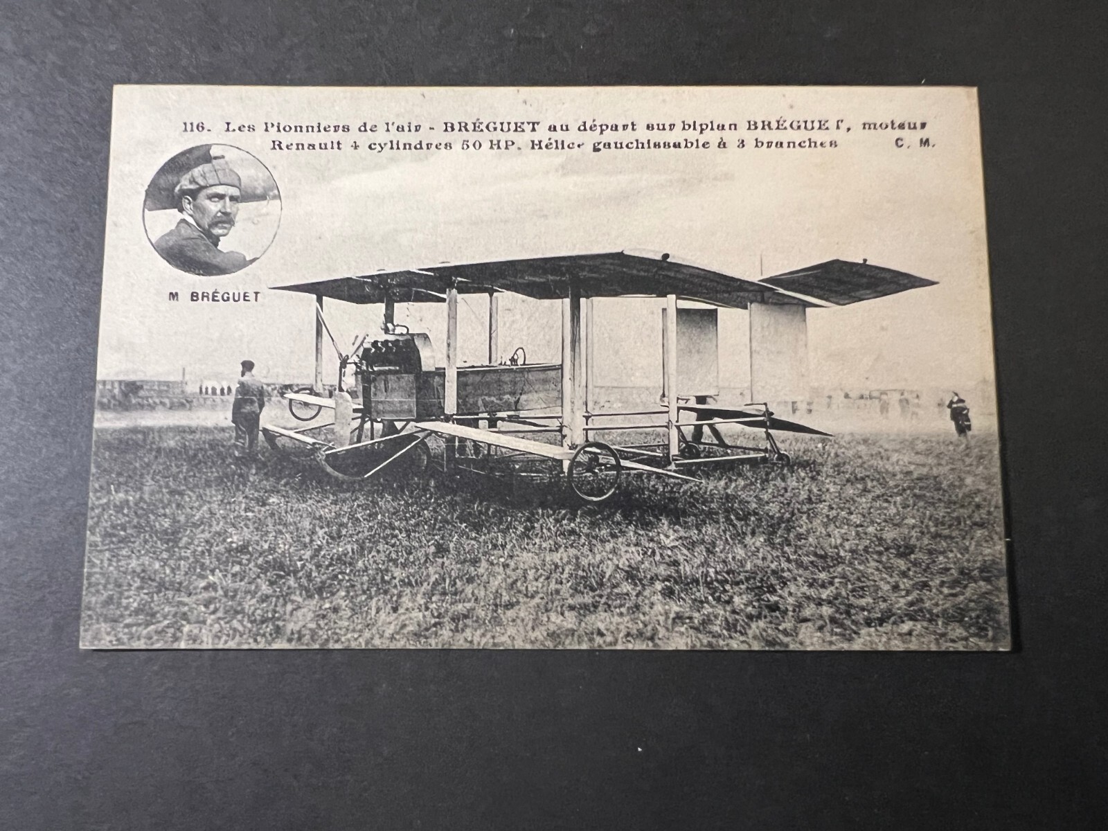 France Early Flight Aviation Breguet Biplane French Aviator Real Photo Postcard