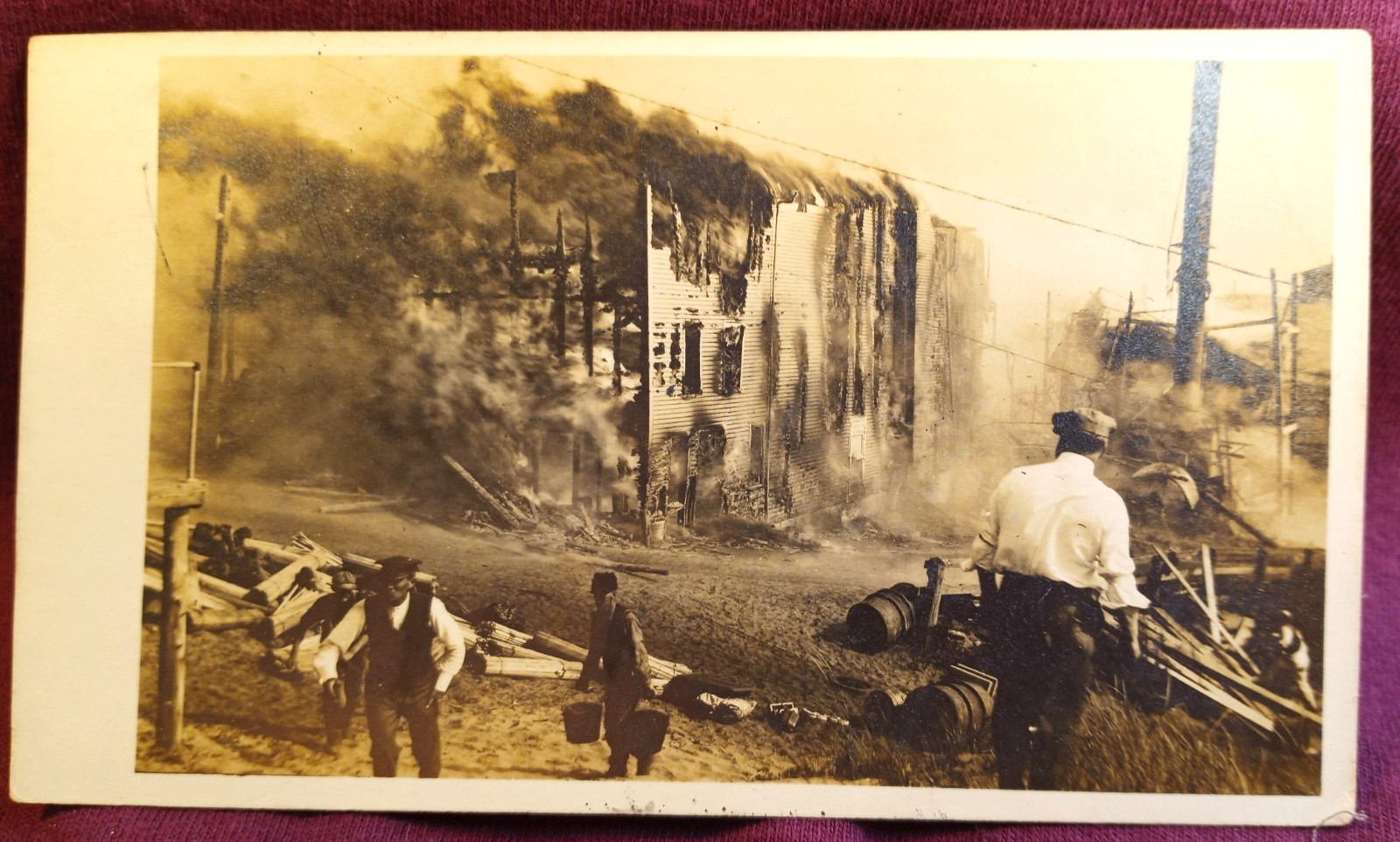 North Truro Cape Cod Massachusetts Fire At Cold Storage 1915 Real Photo Postcard