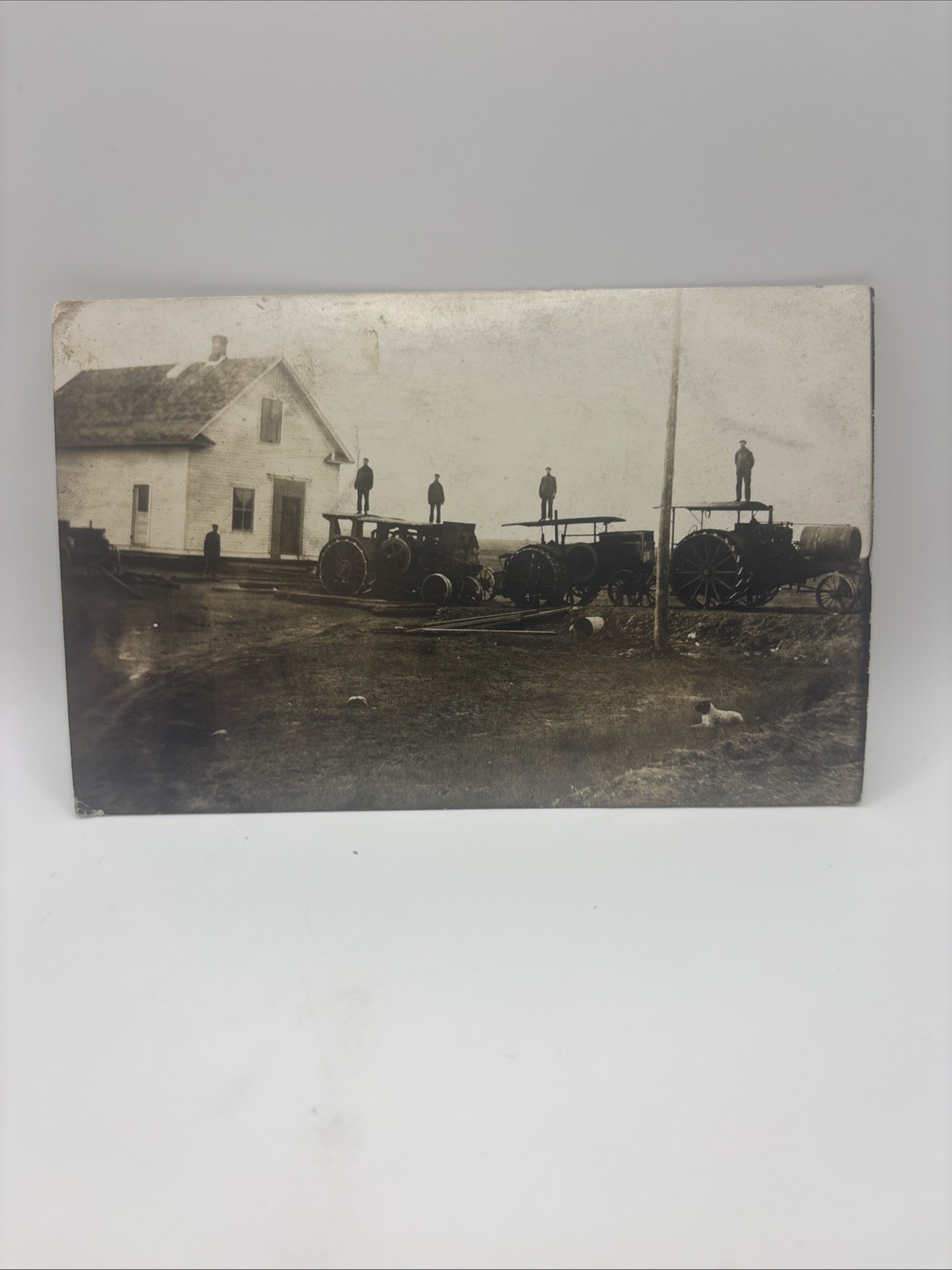 Playa North Dakota Steam Tractor Engines Real Photo Postcard
