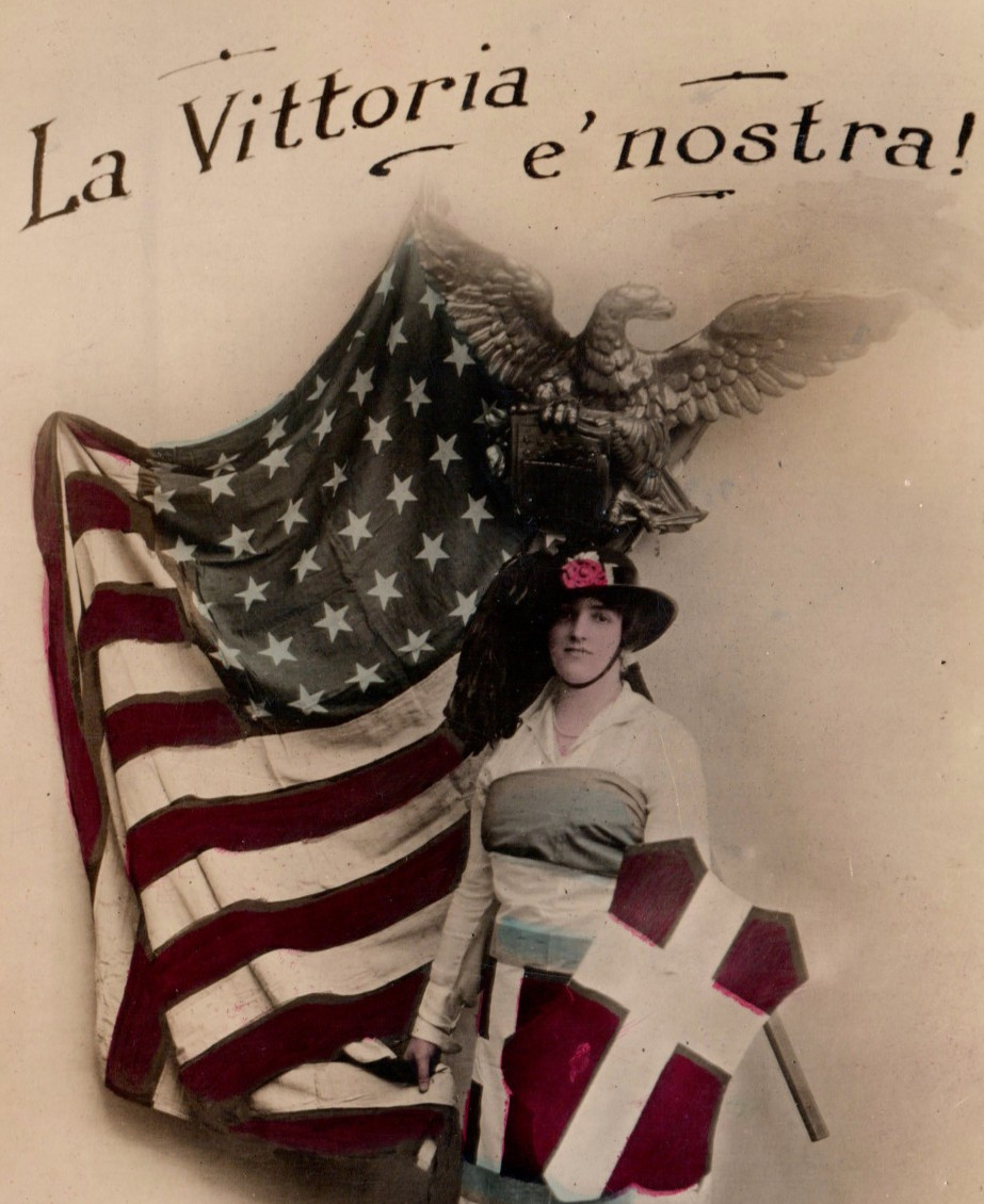World War 1 Italian American Patriotic Real Photo Postcard