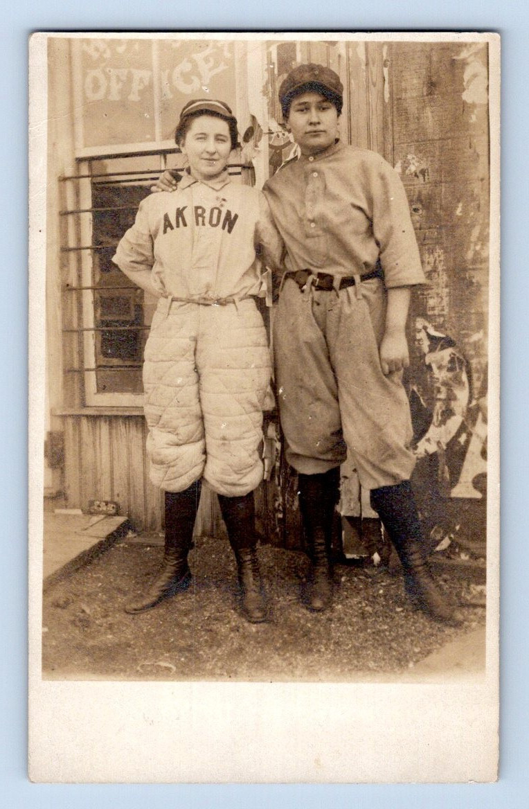 Akron Pennsylvania Lancaster County Women Baseball Players 1910 Real Photo Postcard