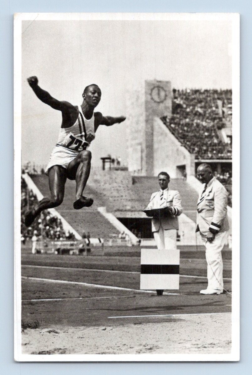 Berlin Olympic Stadium Jesse Owens 1936 Real Photo Postcard