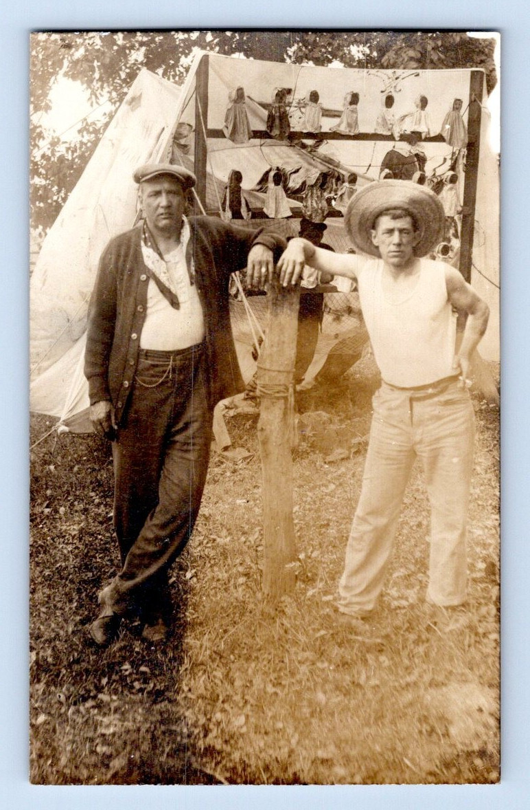 Carnival Scene Games 1910 Real Photo Postcard