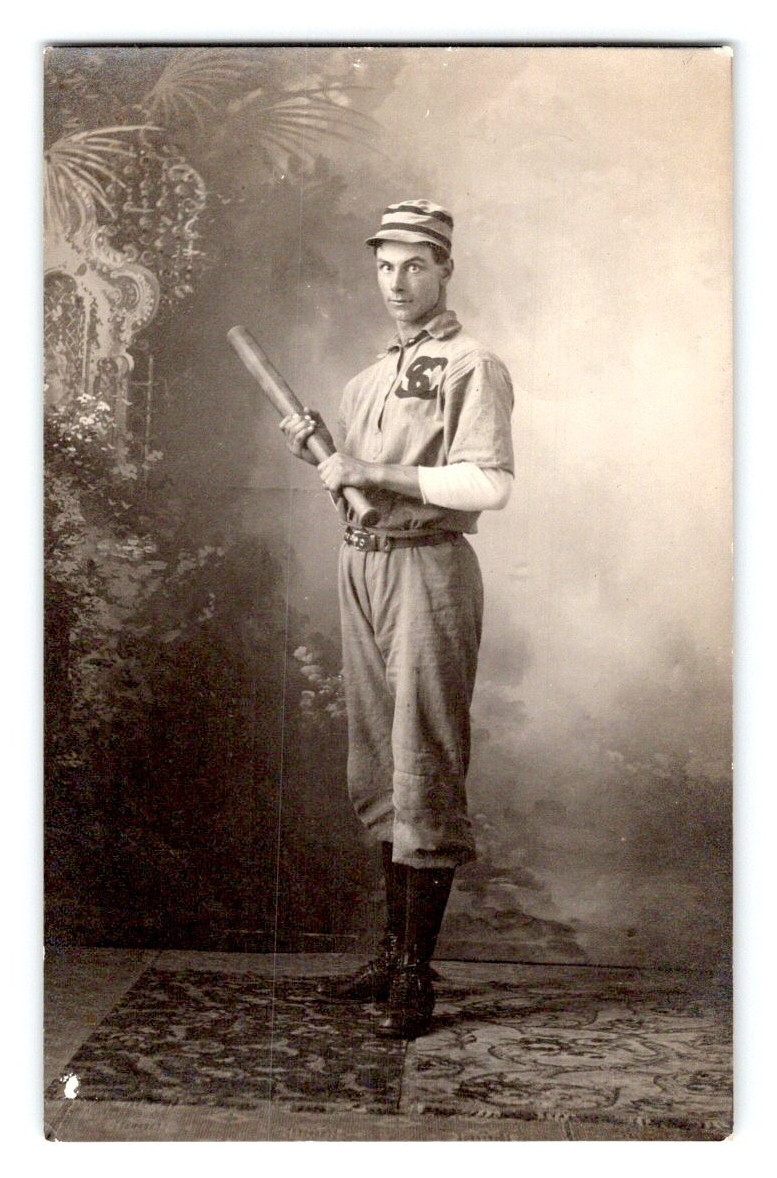 South Carolina Early Baseball Player 1907 Real Photo Postcard