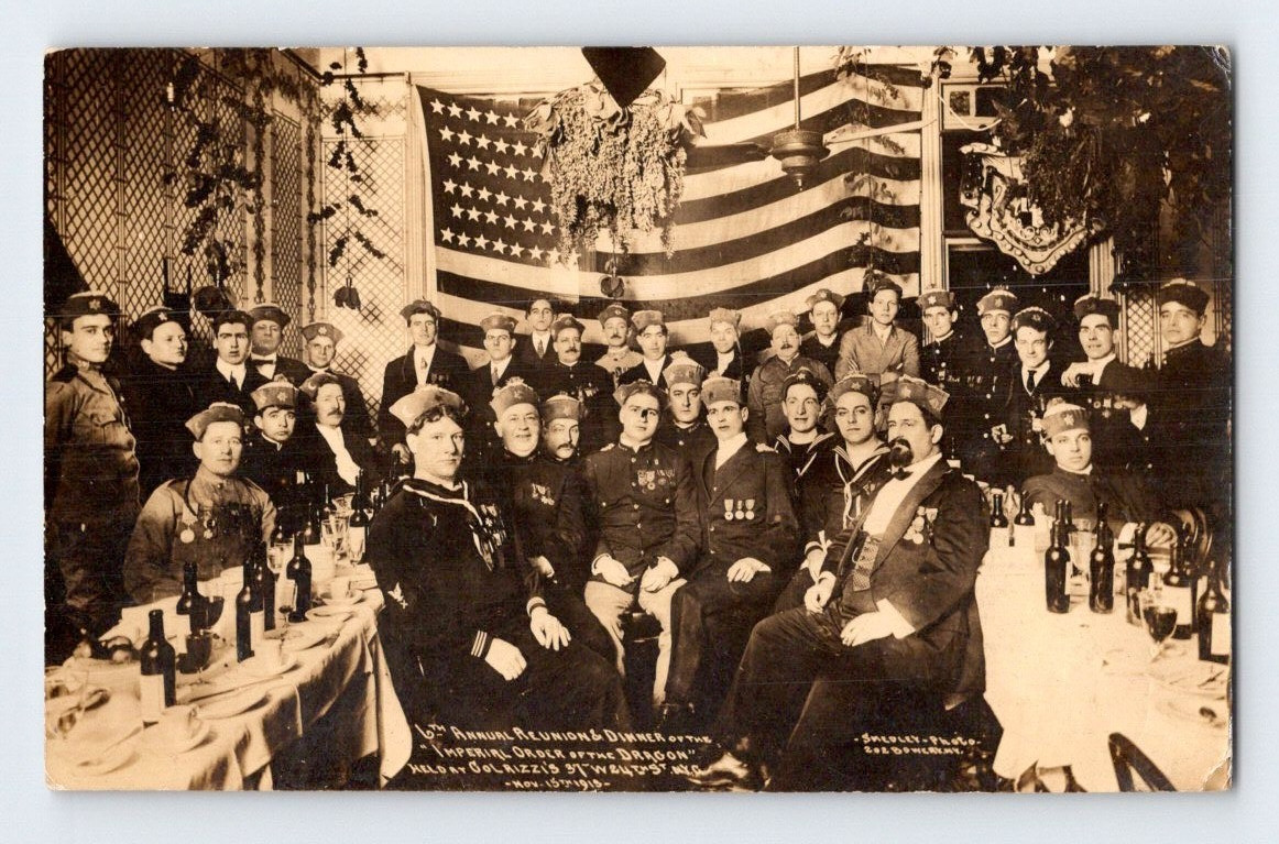 New York Veterans Of The Boxer Rebellion, Order Of The Dragon 1913 Real Photo Postcard