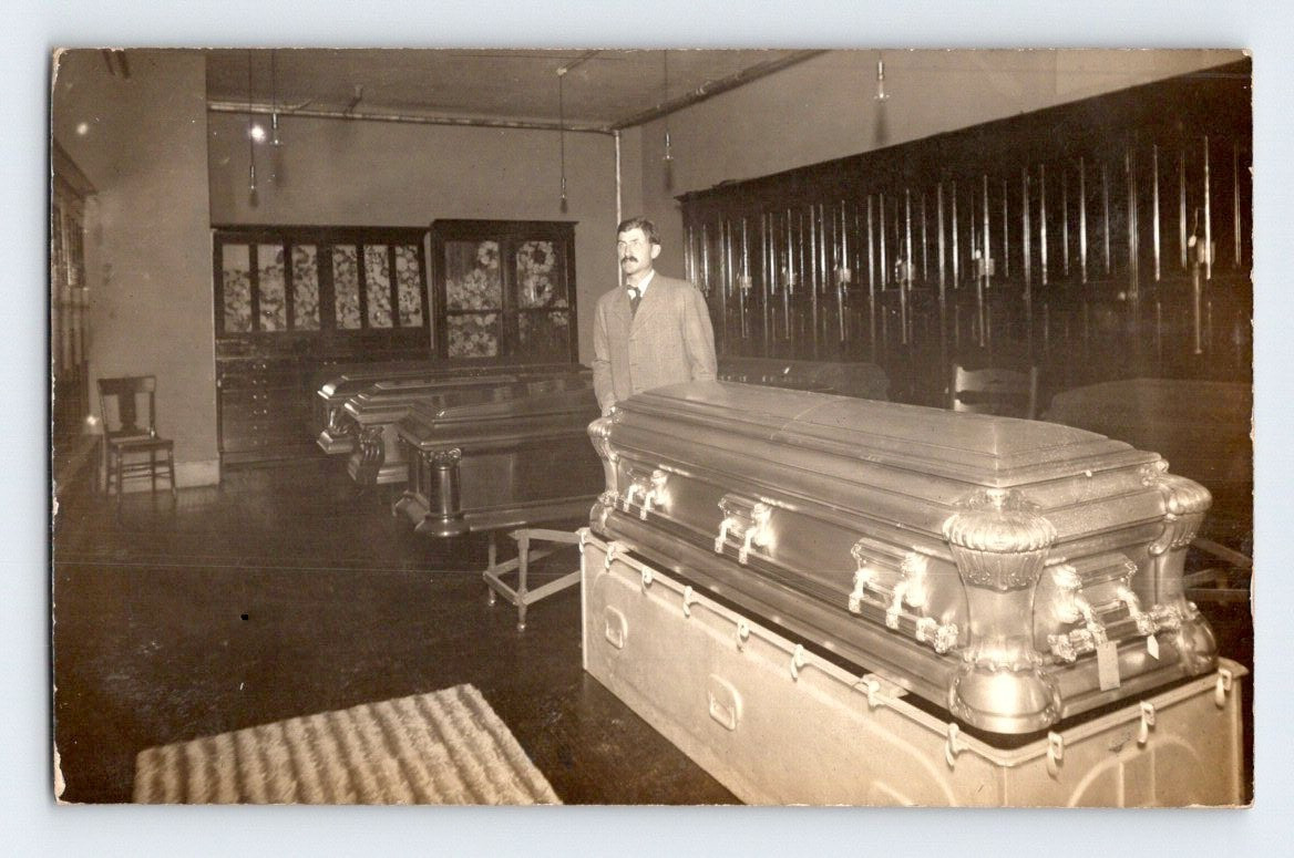 Grand Forks North Dakota Interior Mortuary 1911 Real Photo Postcard