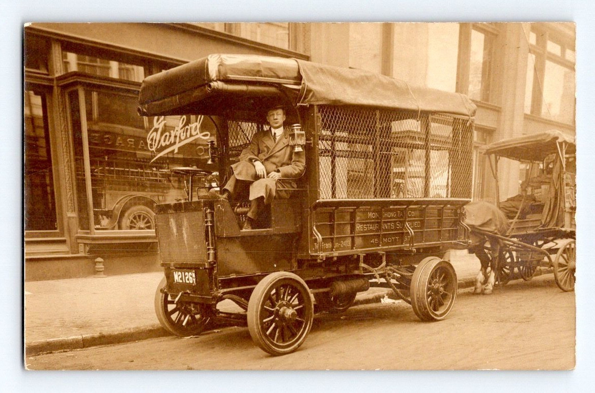 Chinatown New York City New York Delivery Truck 1907 Real Photo Postcard