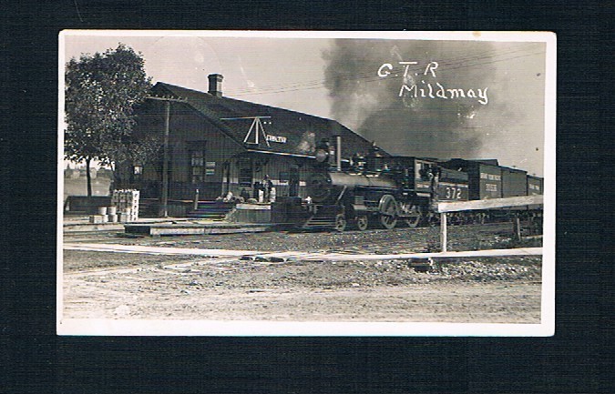 Mildmay Ontario Grand Trunk Railway Station 1912 Real Photo Postcard