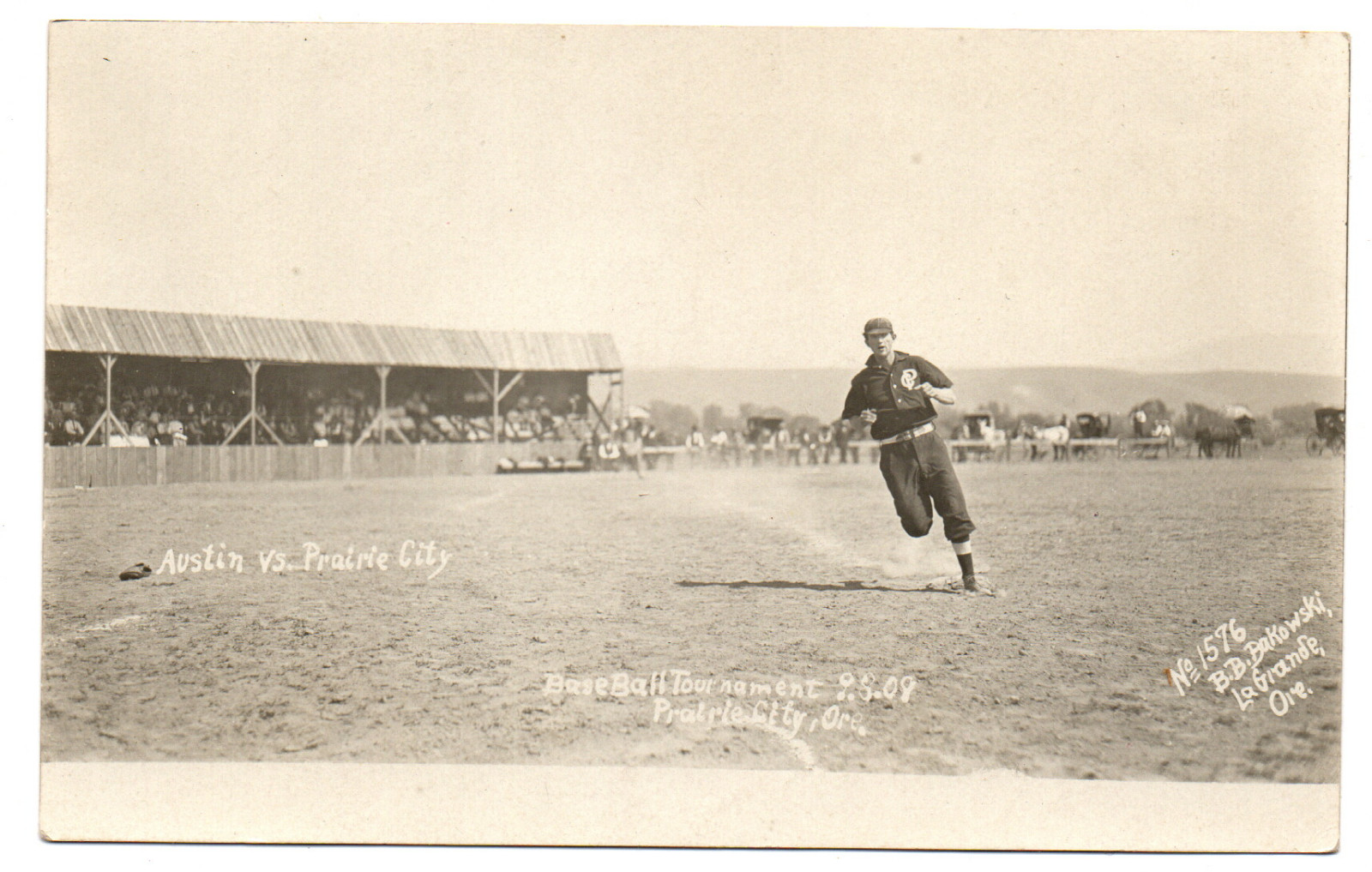 Prairie City Austin Oregon Baseball 1909 Real Photo Postcard