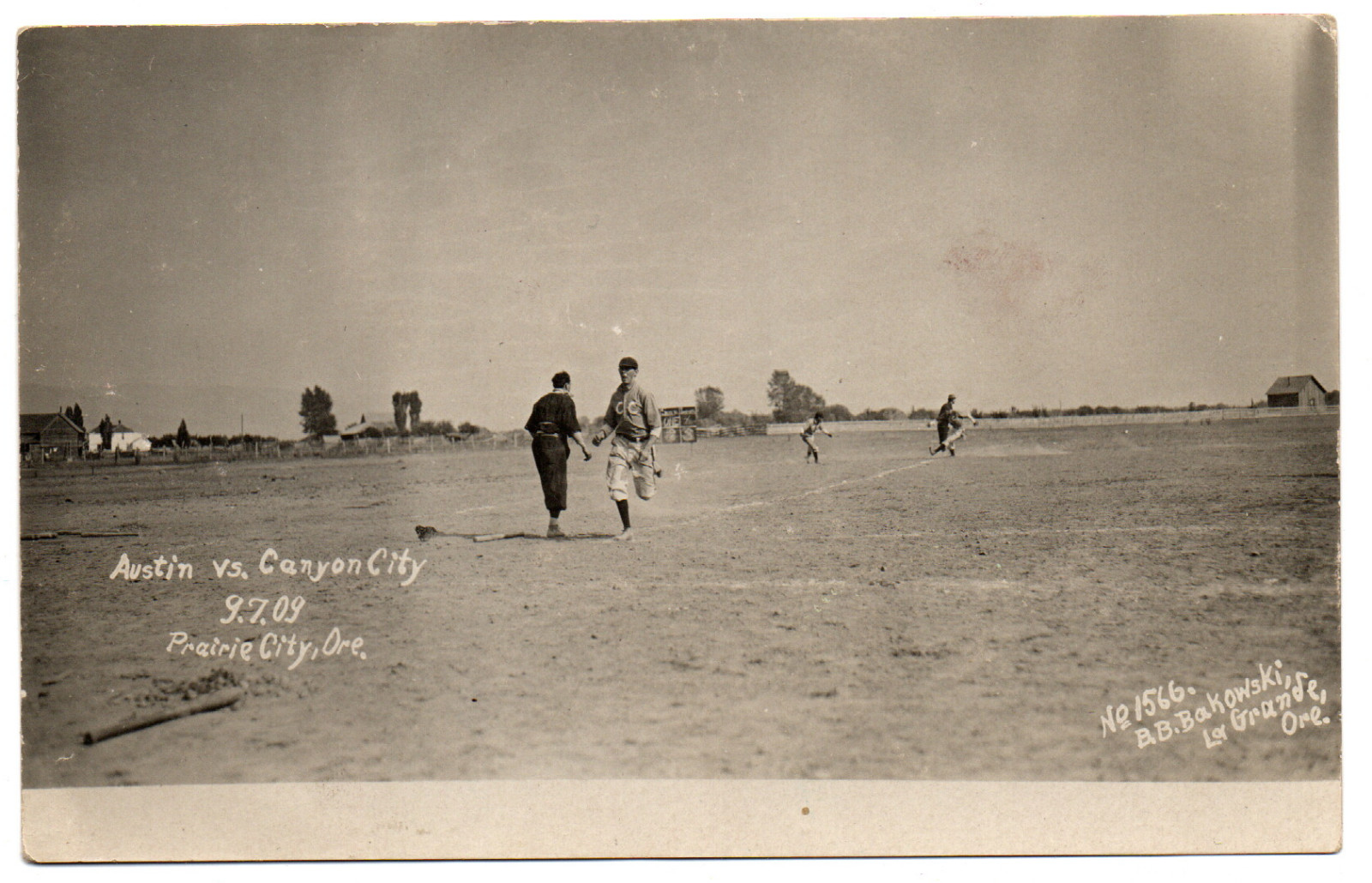 Oregon Baseball Canyon City Versus Austin 1909 Real Photo Postcard