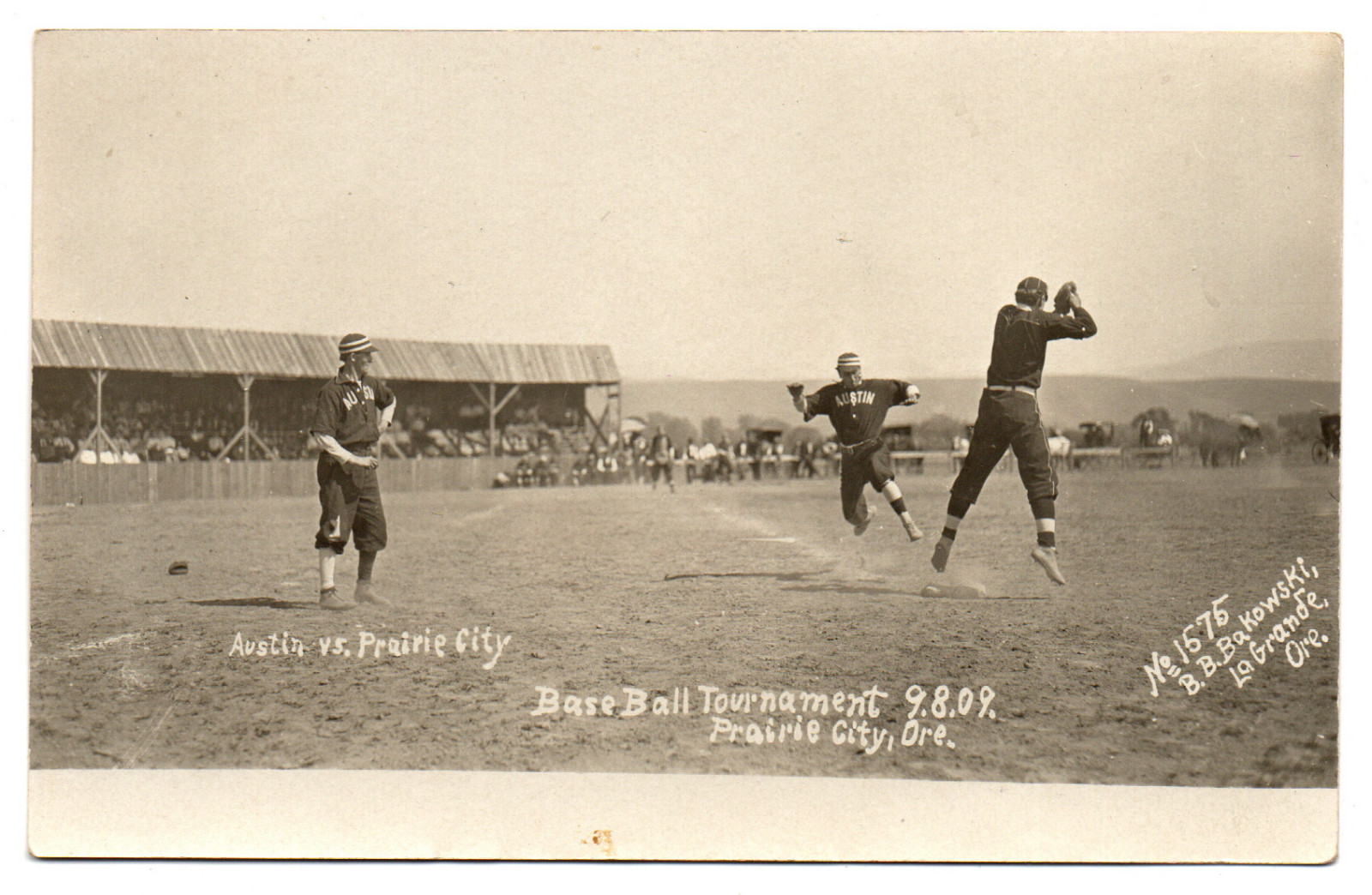 Prairie City VS Austin Oregon Baseball 1909 Real Photo Postcard