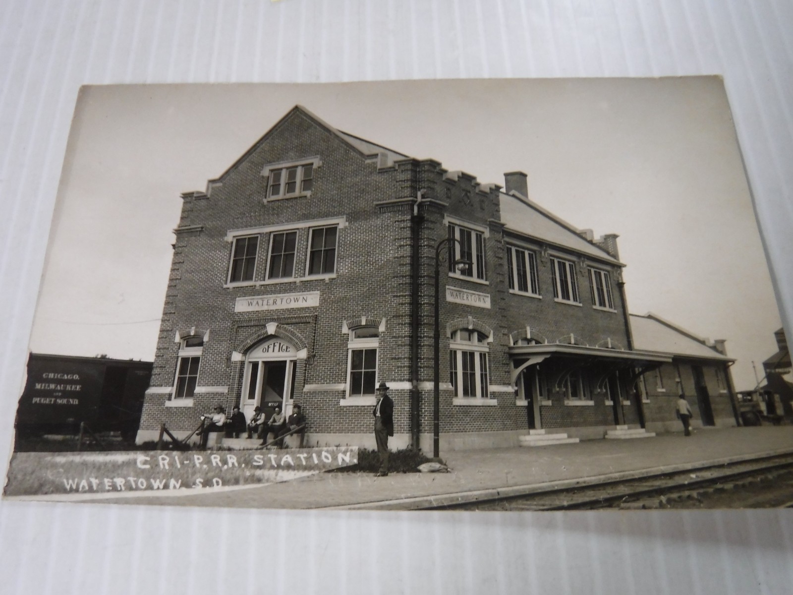 Watertown South Dakota Railroad Depot 1913 Real Photo Postcard