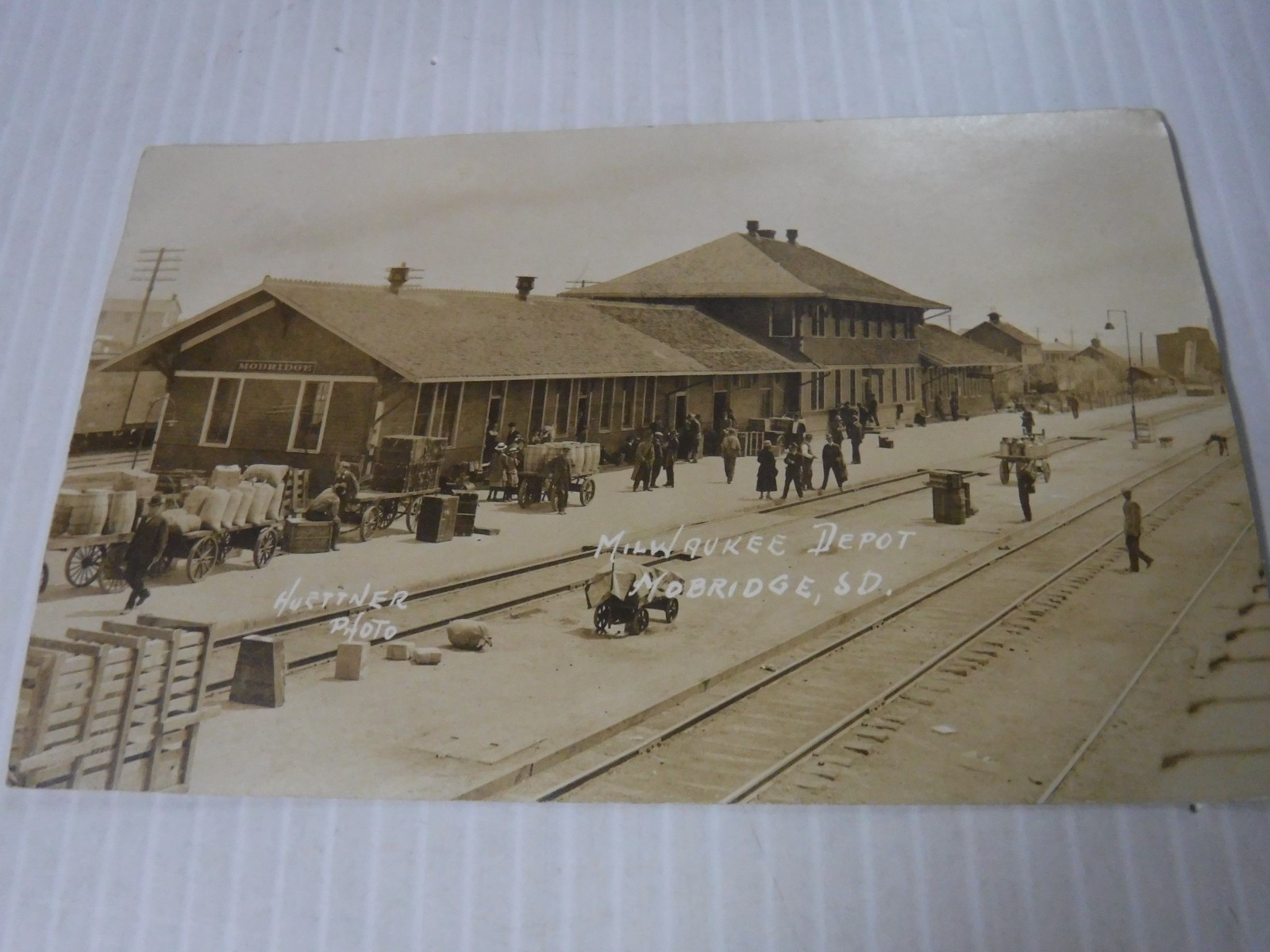Mobridge South Dakota Walworth County Railroad Depot Unposted Real Photo Postcard