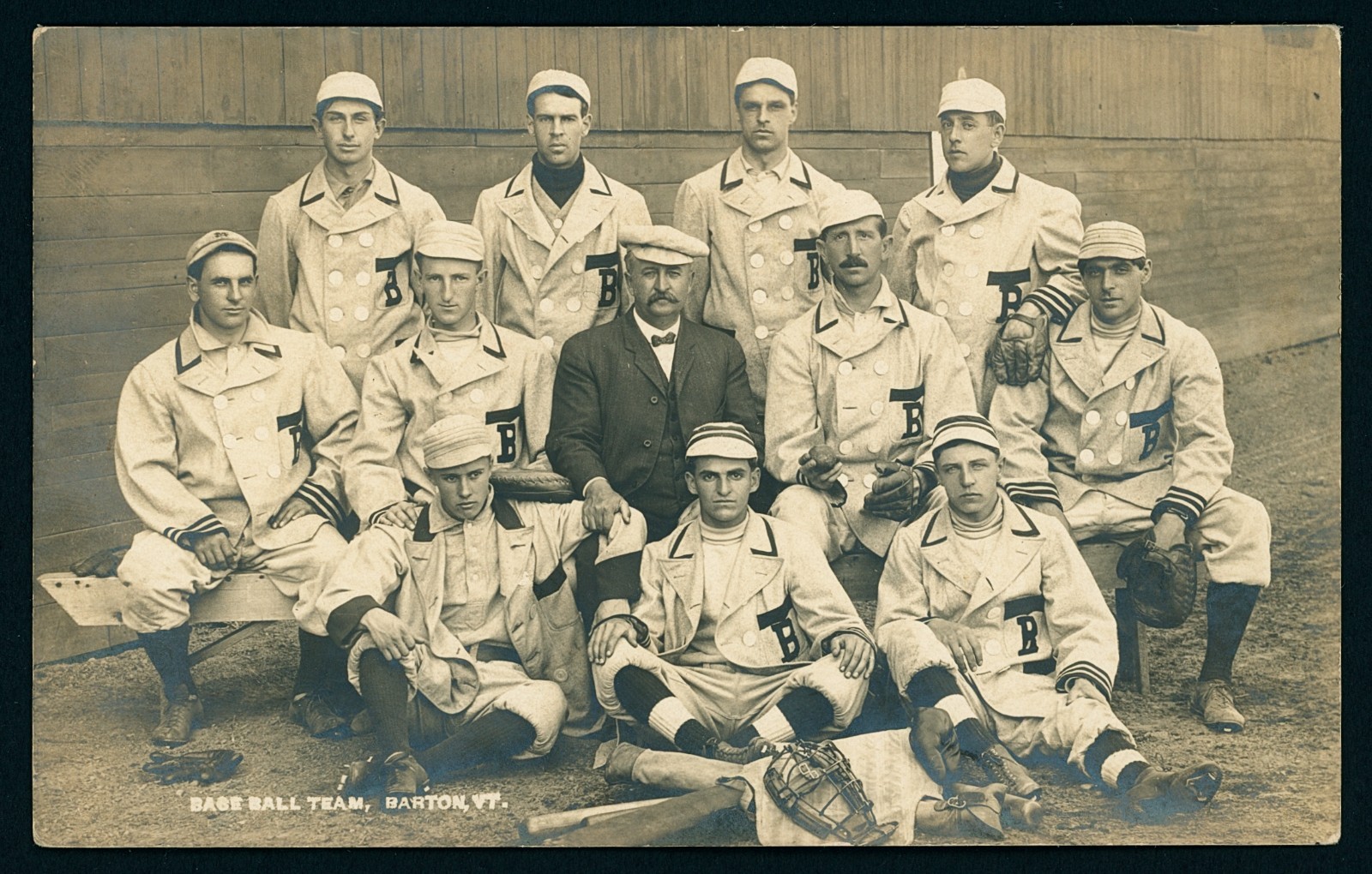 Barton Vermont Baseball Team 1907-13 Real Photo Postcard