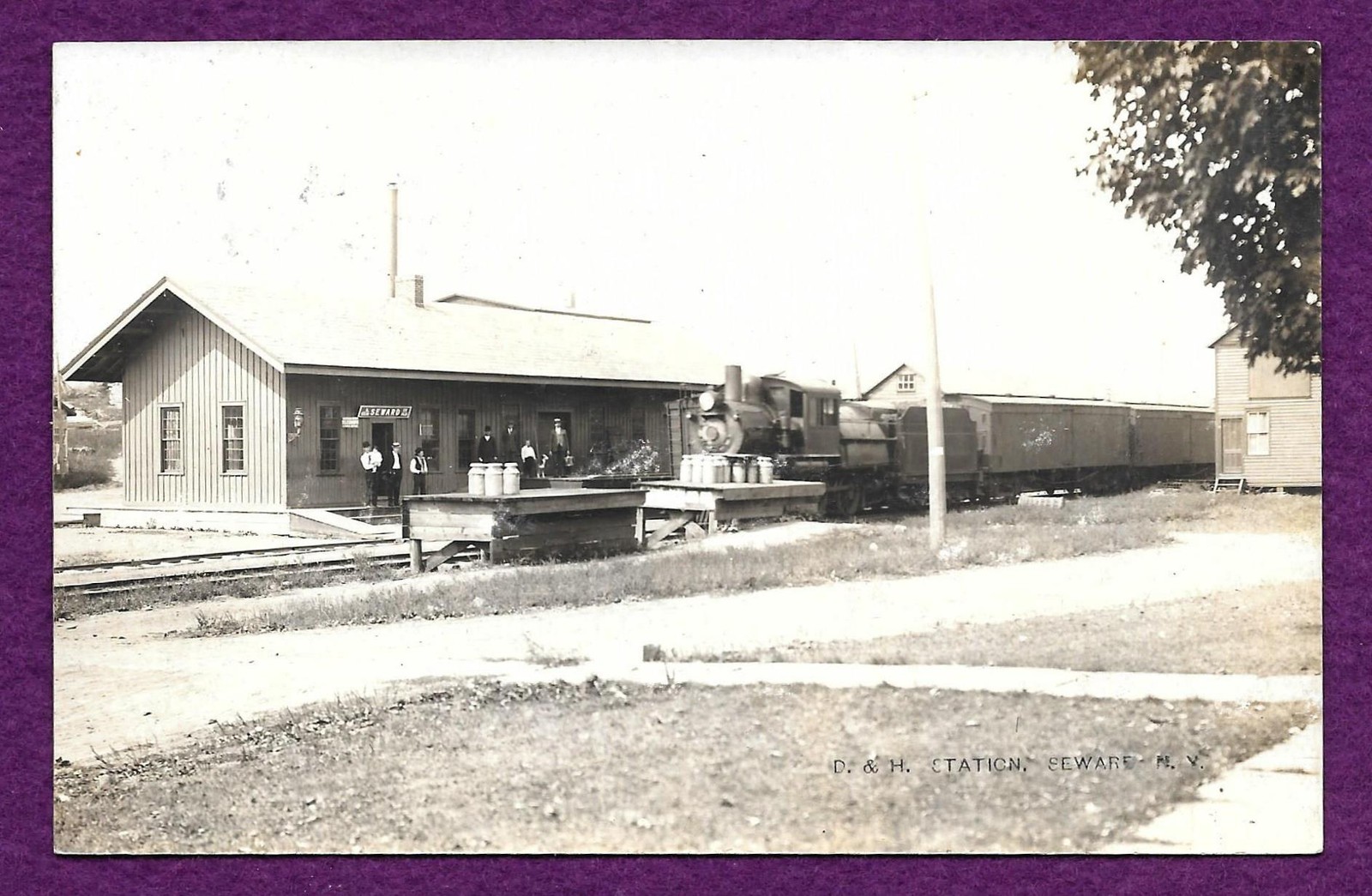 Seward New York D & H Train Station Real Photo Postcard