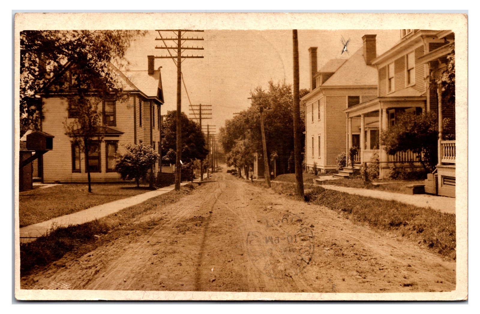 Zelienople Pennsylvania Street View Homes Dirt Road 1907 Real Photo Postcard