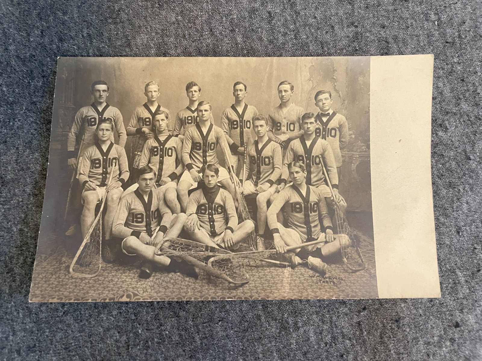 Lacrosse Sports Team 1910 Real Photo Postcard