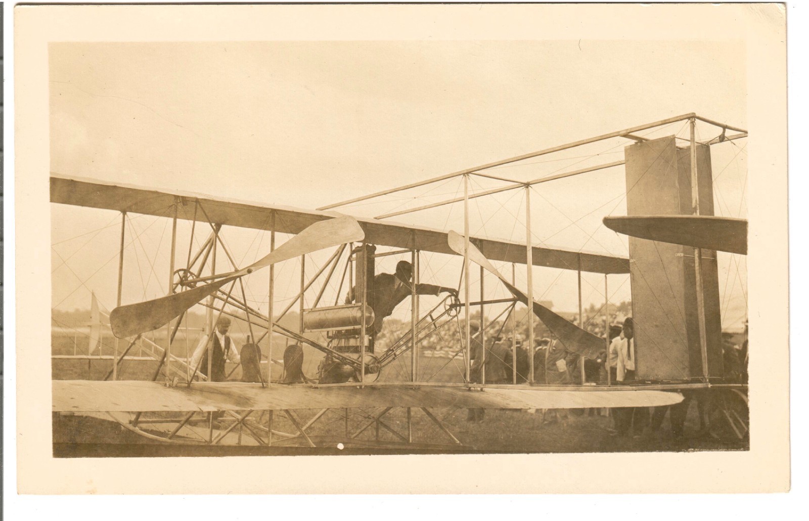 Early Aviation Aviator Archibald Hoxsey Biplane Real Photo Postcard