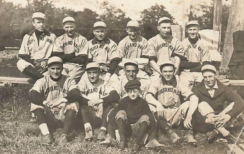 Highland Hill Baseball Team Real Photo Postcard