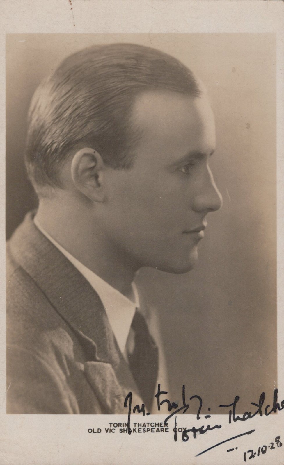 London UK Torin Thatcher Shakespeare 1928 Hand Signed Real Photo Postcard