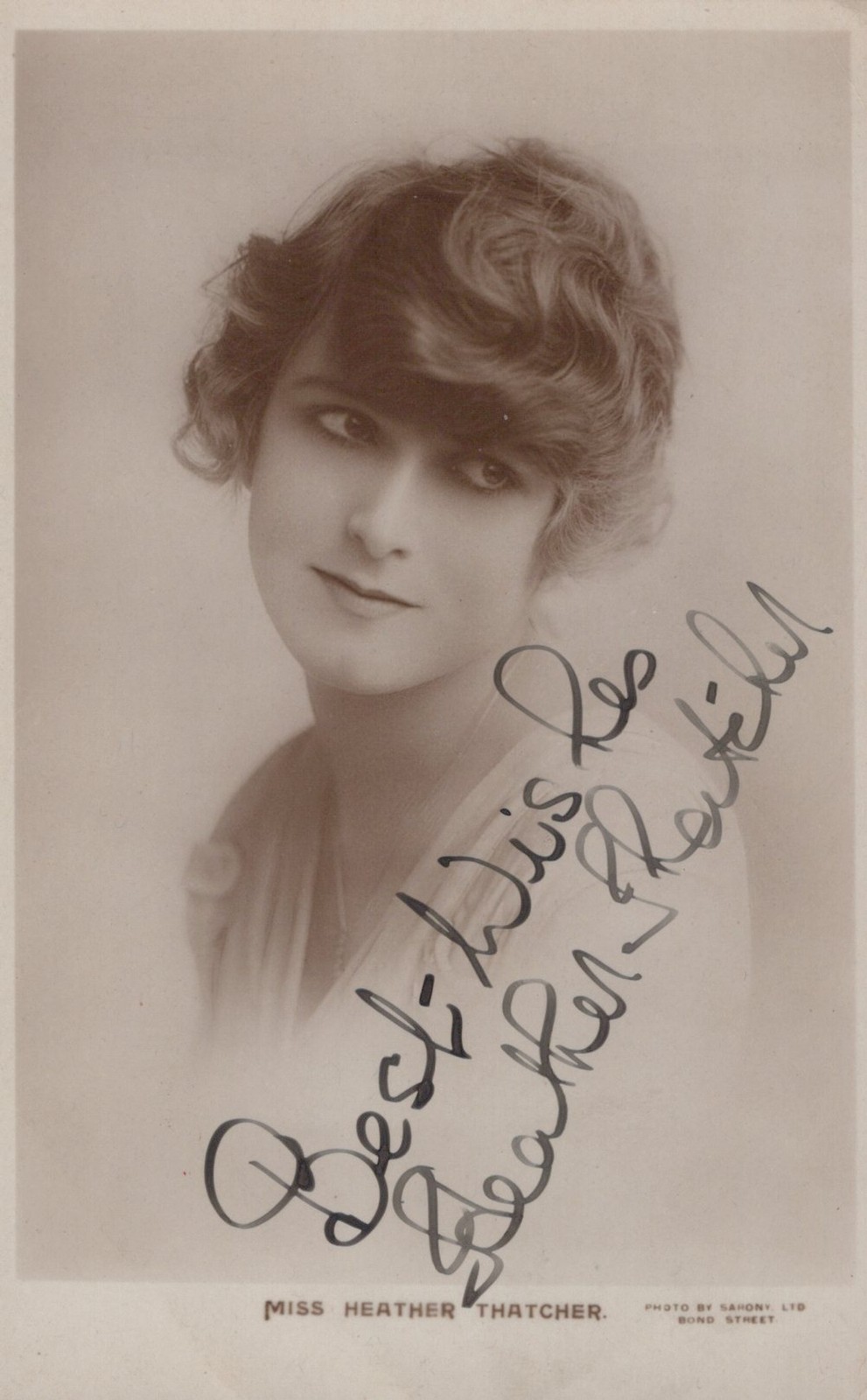 London United Kingdom Heather Thatcher Actress Hand Signed Real Photo Postcard