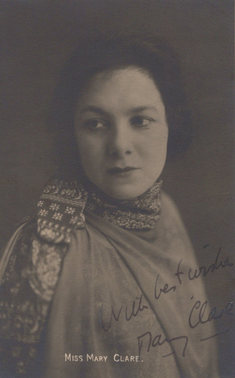 London Mary Clare UK Actress 1910s Signed Real Photo Postcard