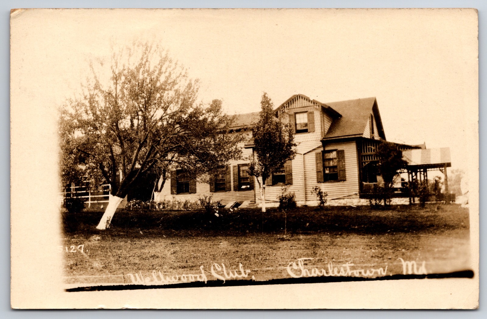 Charlestown Maryland Wellwood Yacht Club 1915 Real Photo Postcard